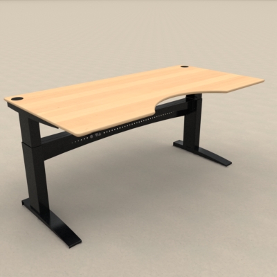 Electric Adjustable Desk | 200x100 cm | Beech with black frame