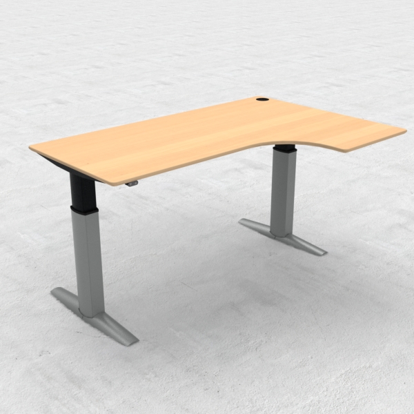 Electric Adjustable Desk | 180x120 cm | Beech with silver frame