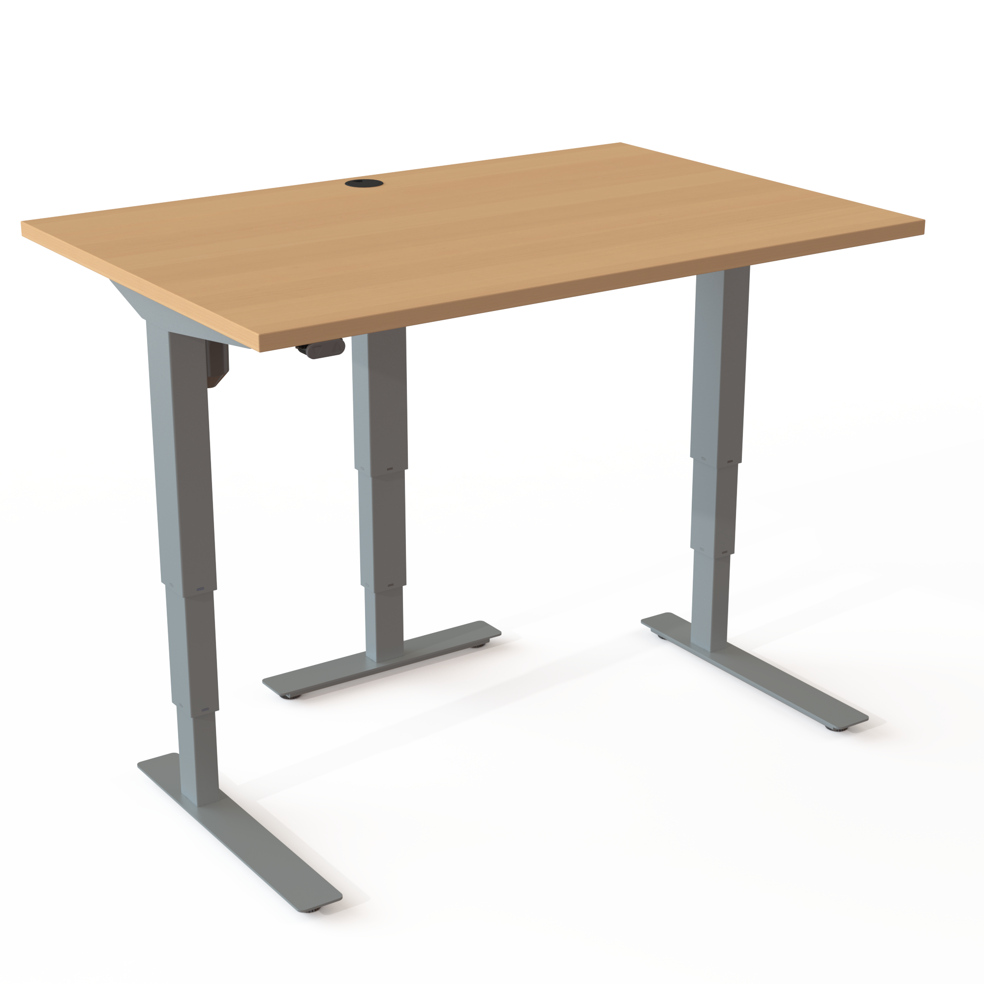Electric Adjustable Desk | 120x80 cm | Beech with silver frame