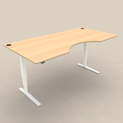 Electric Adjustable Desk | 200x100 cm | Beech with white frame
