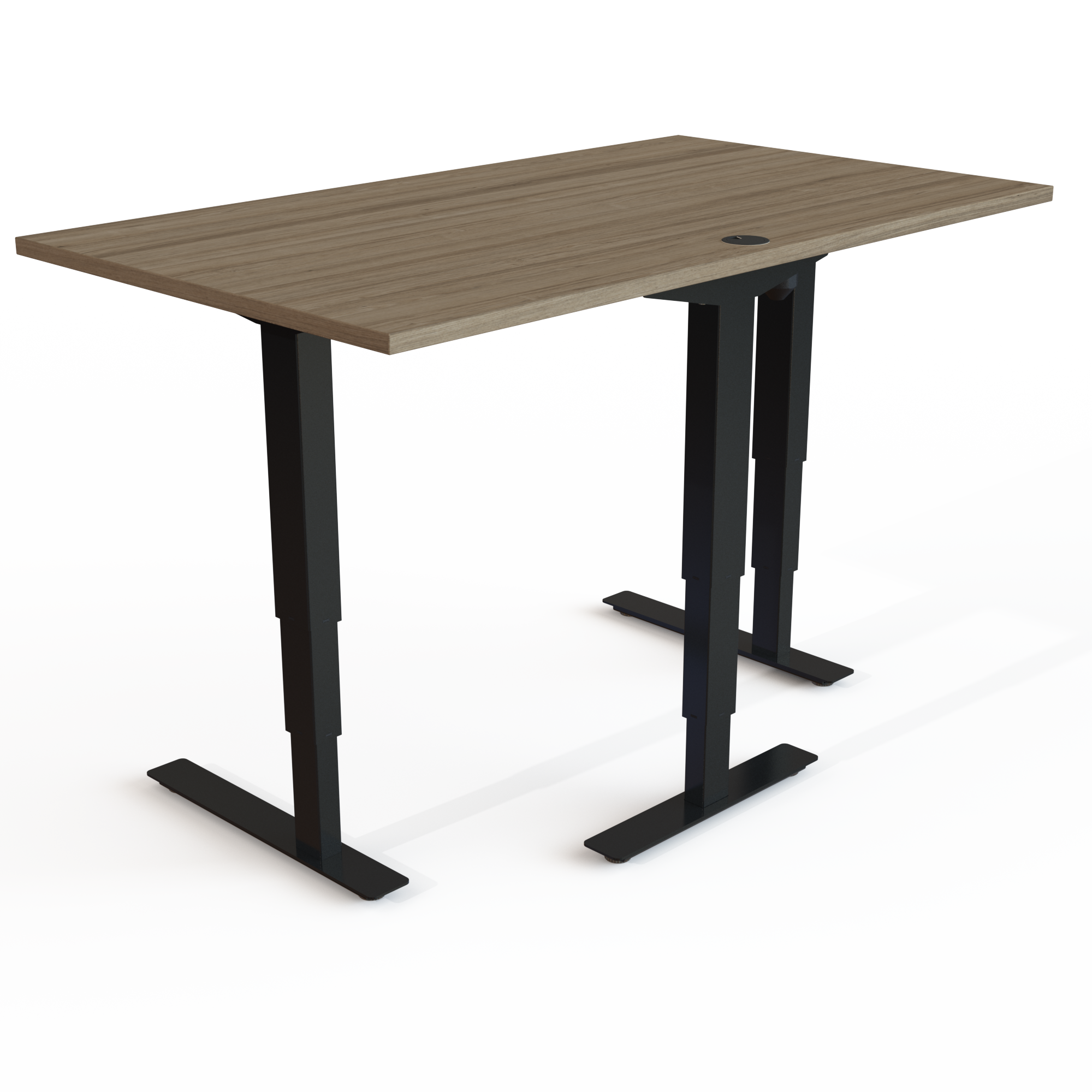 Electric Adjustable Desk | 140x80 cm | Walnut with black frame