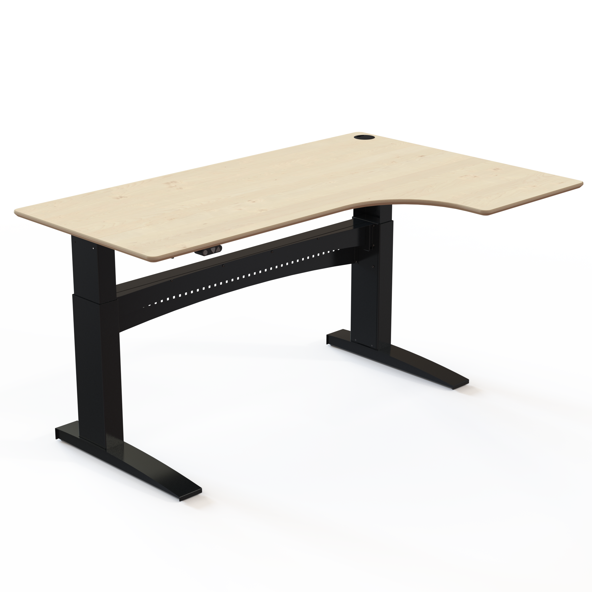 Electric Adjustable Desk | 180x120 cm | Maple with black frame