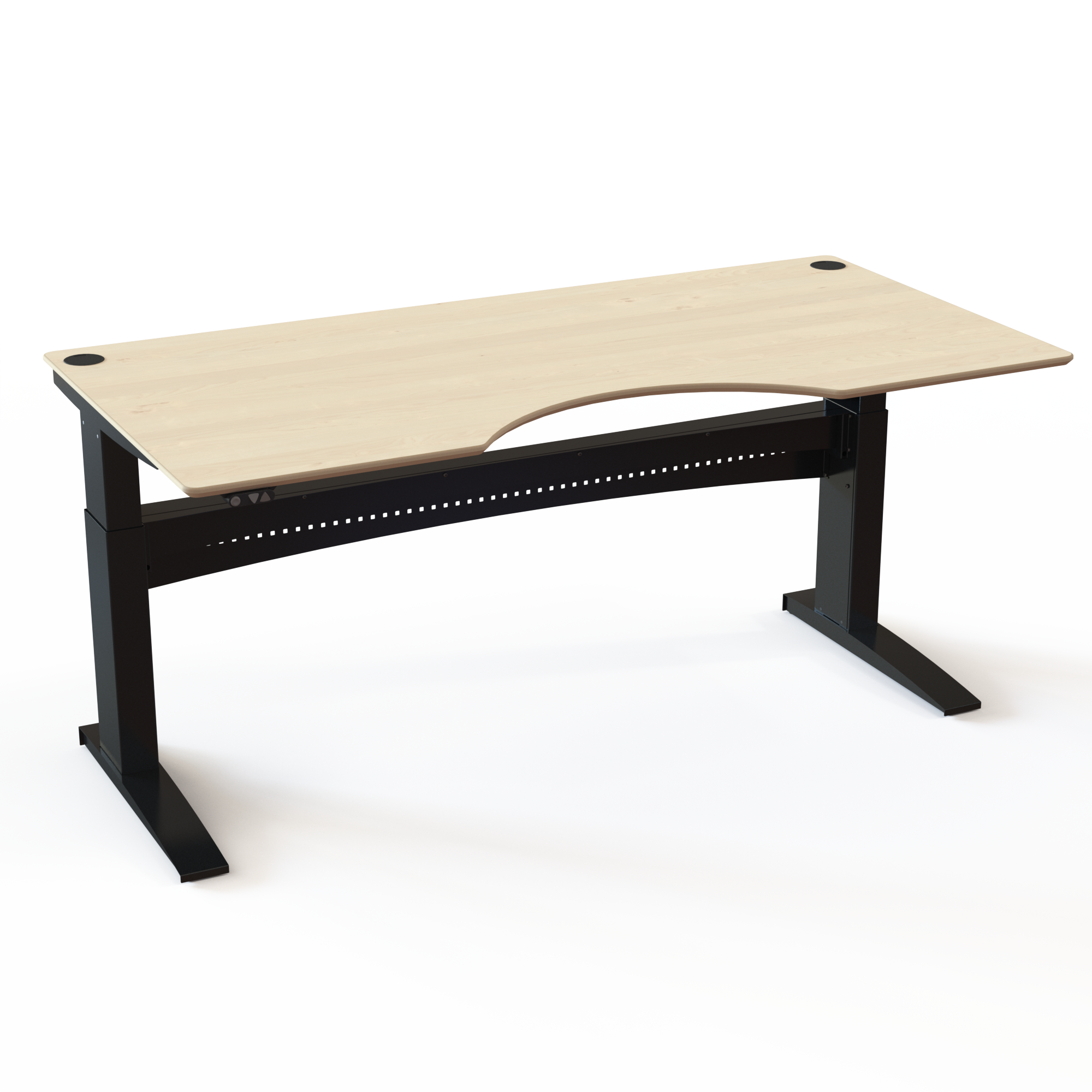 Electric Adjustable Desk | 200x100 cm | Maple with black frame