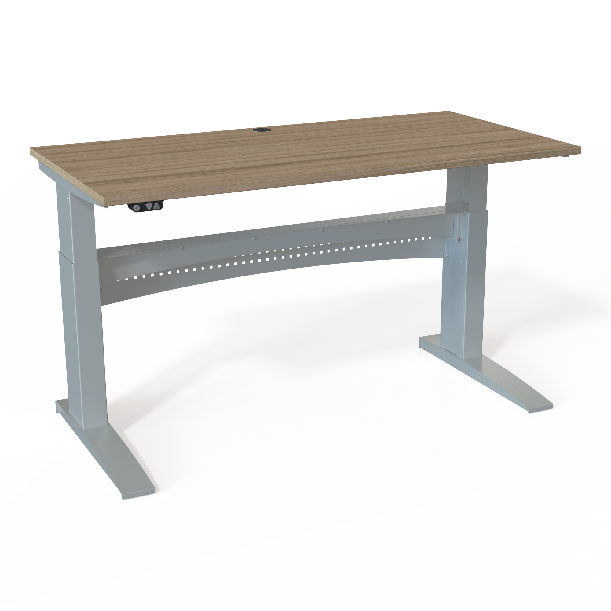 Electric Adjustable Desk | 160x80 cm | Walnut with silver frame