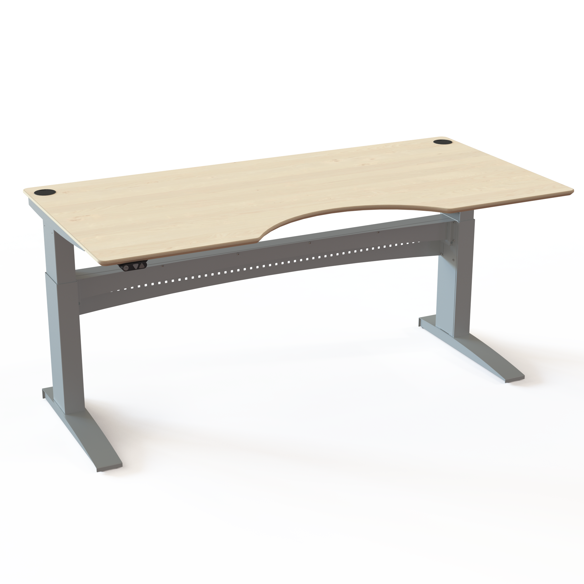 Electric Adjustable Desk | 200x100 cm | Maple with silver frame