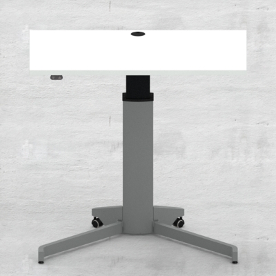 Electric Adjustable Desk | 100x60 cm | White with silver frame