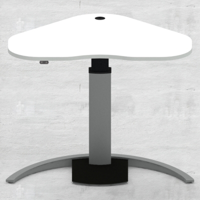 Electric Adjustable Desk | 117x90 cm | White with silver frame