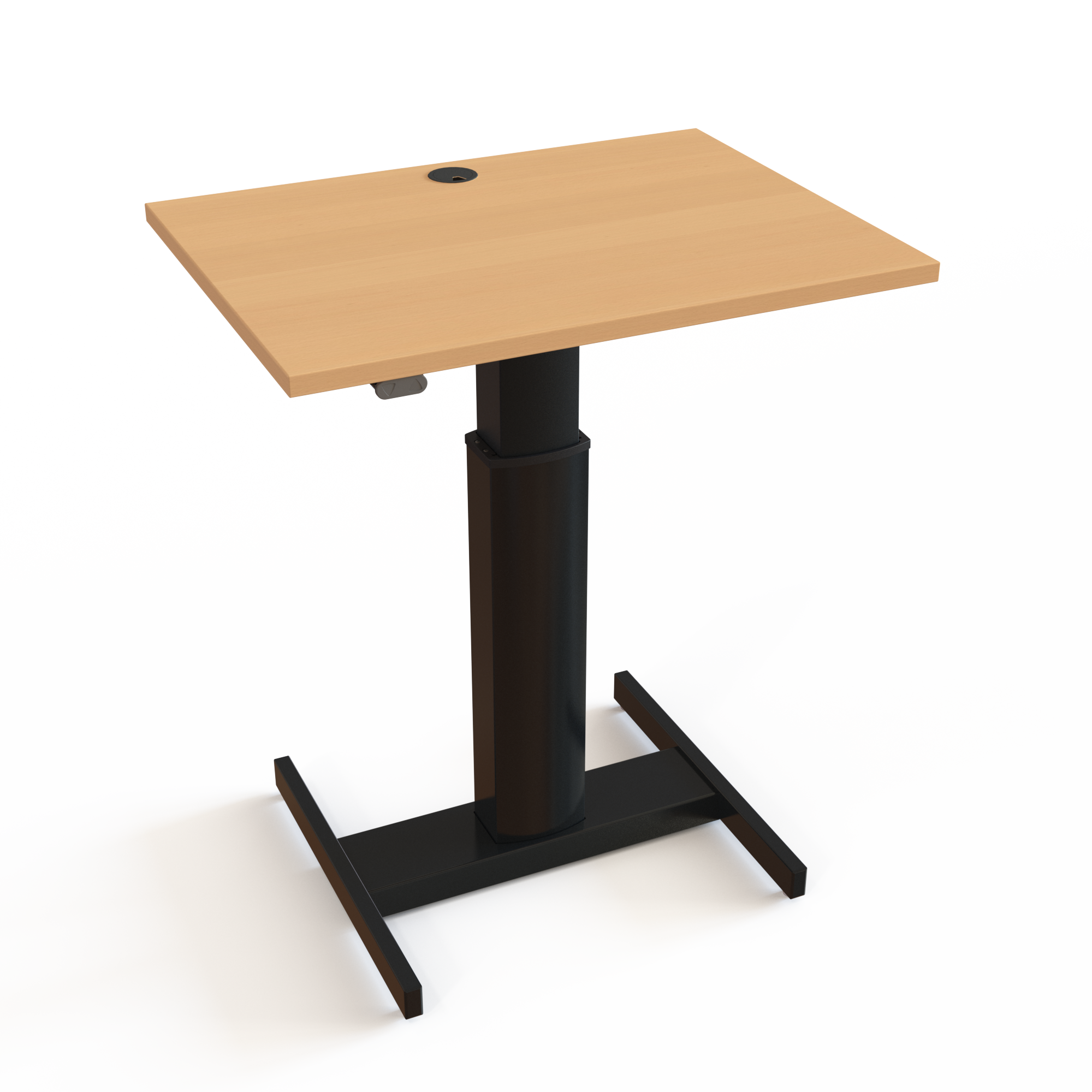 Electric Adjustable Desk | 80x60 cm | Beech with black frame