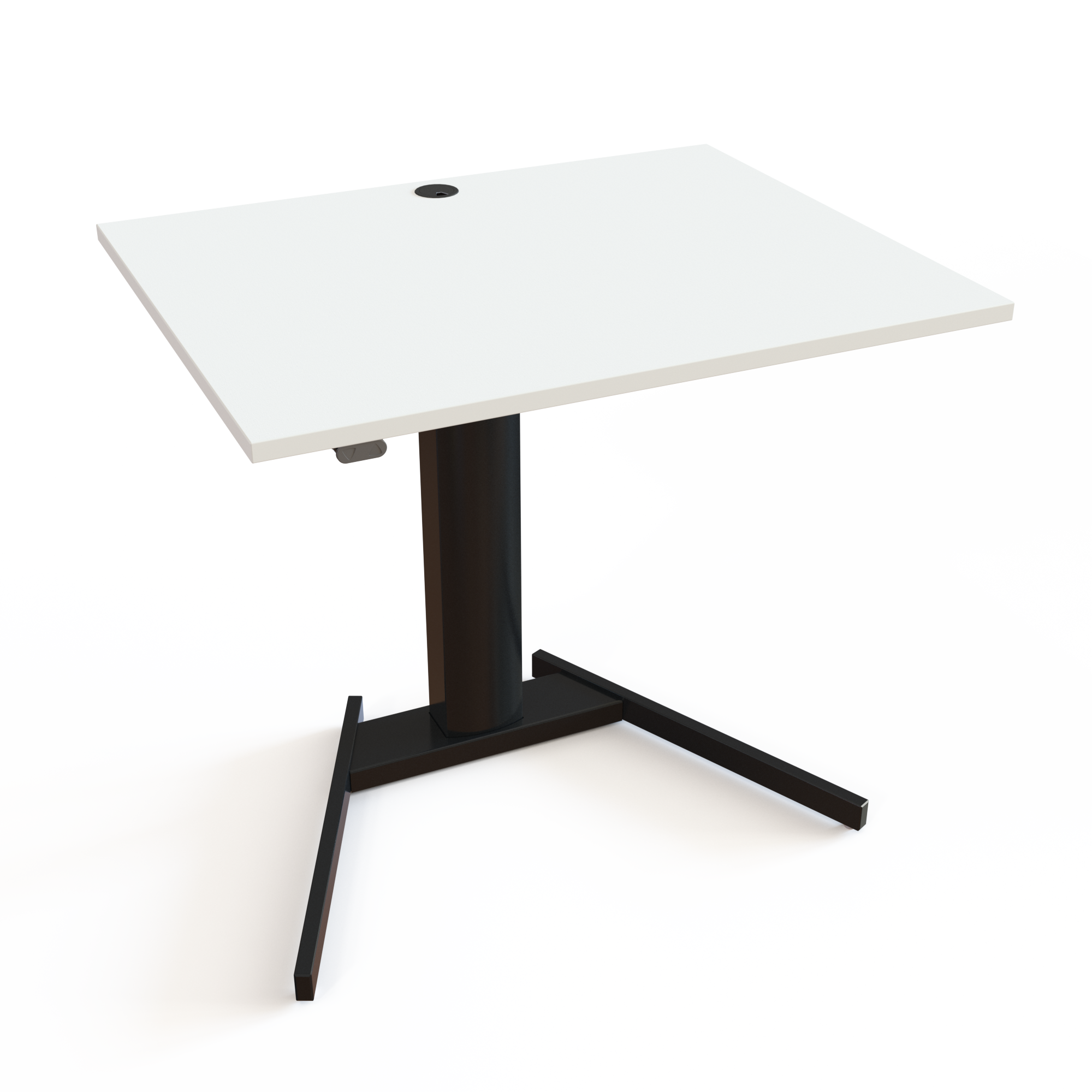 Electric Adjustable Desk | 100x80 cm | White with black frame