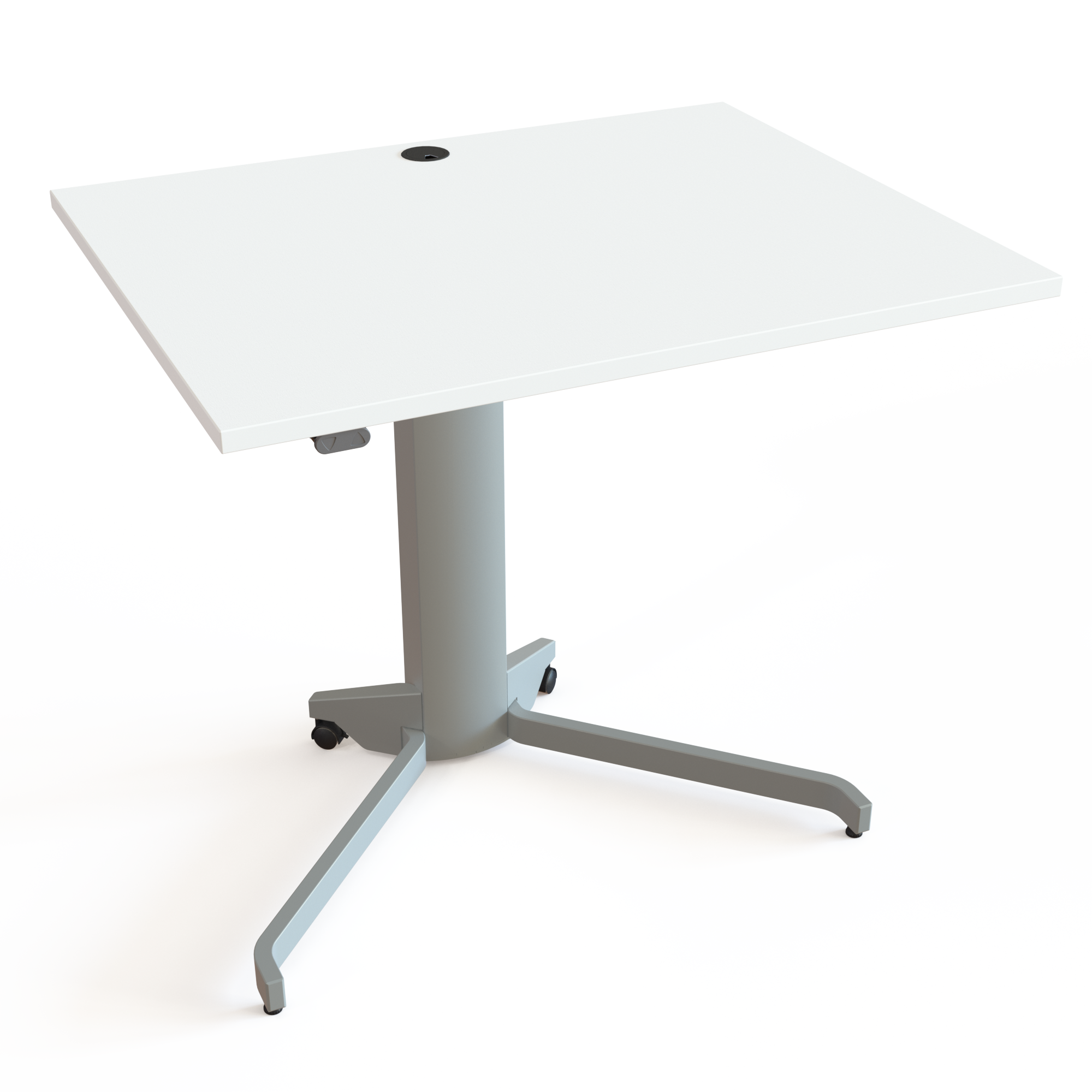 Electric Adjustable Desk | 100x80 cm | White with black frame