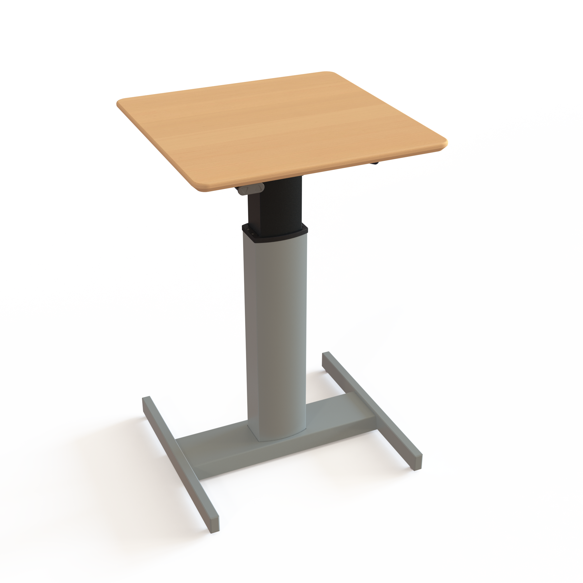 Electric Adjustable Desk | 60x60 cm | Beech with silver frame