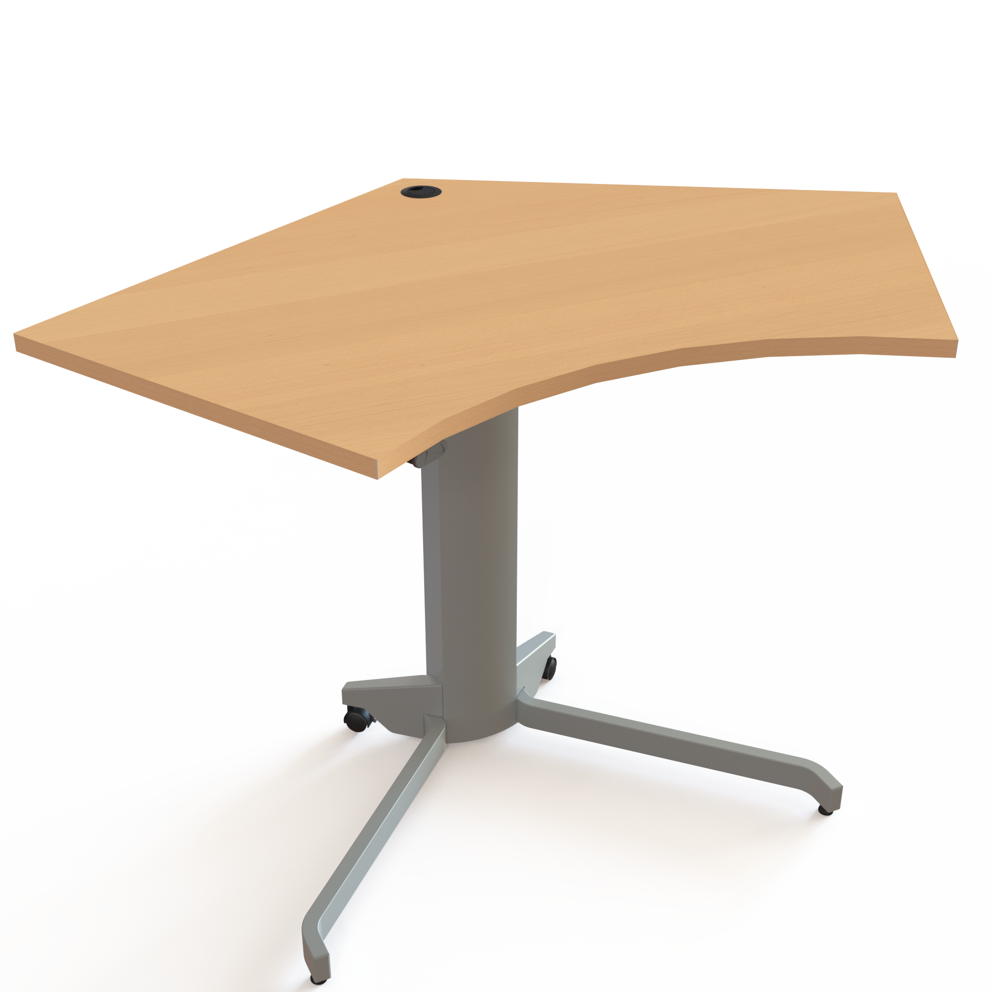Electric Adjustable Desk | 138x92 cm | Beech with silver frame