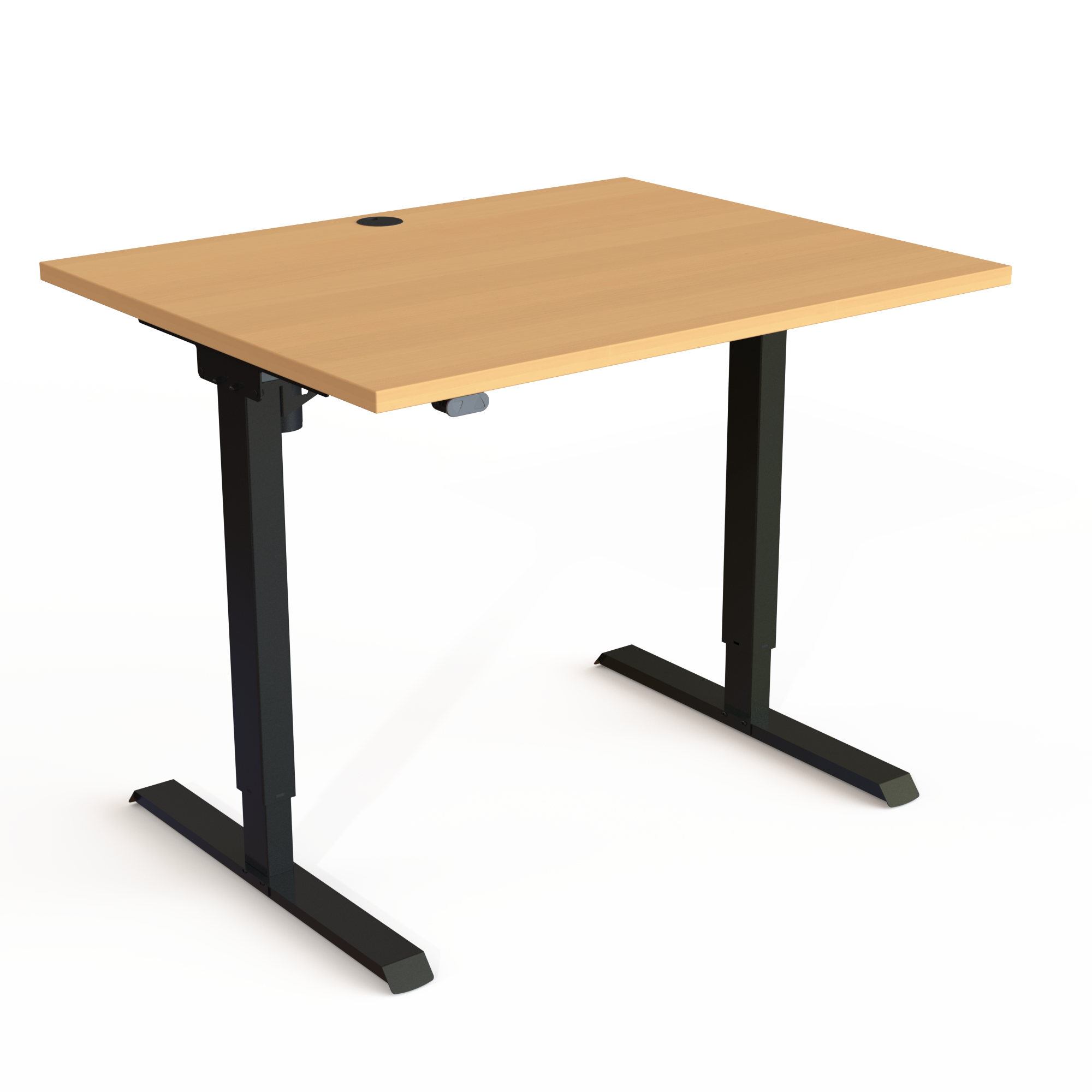 Electric Adjustable Desk | 100x80 cm | Beech with black frame