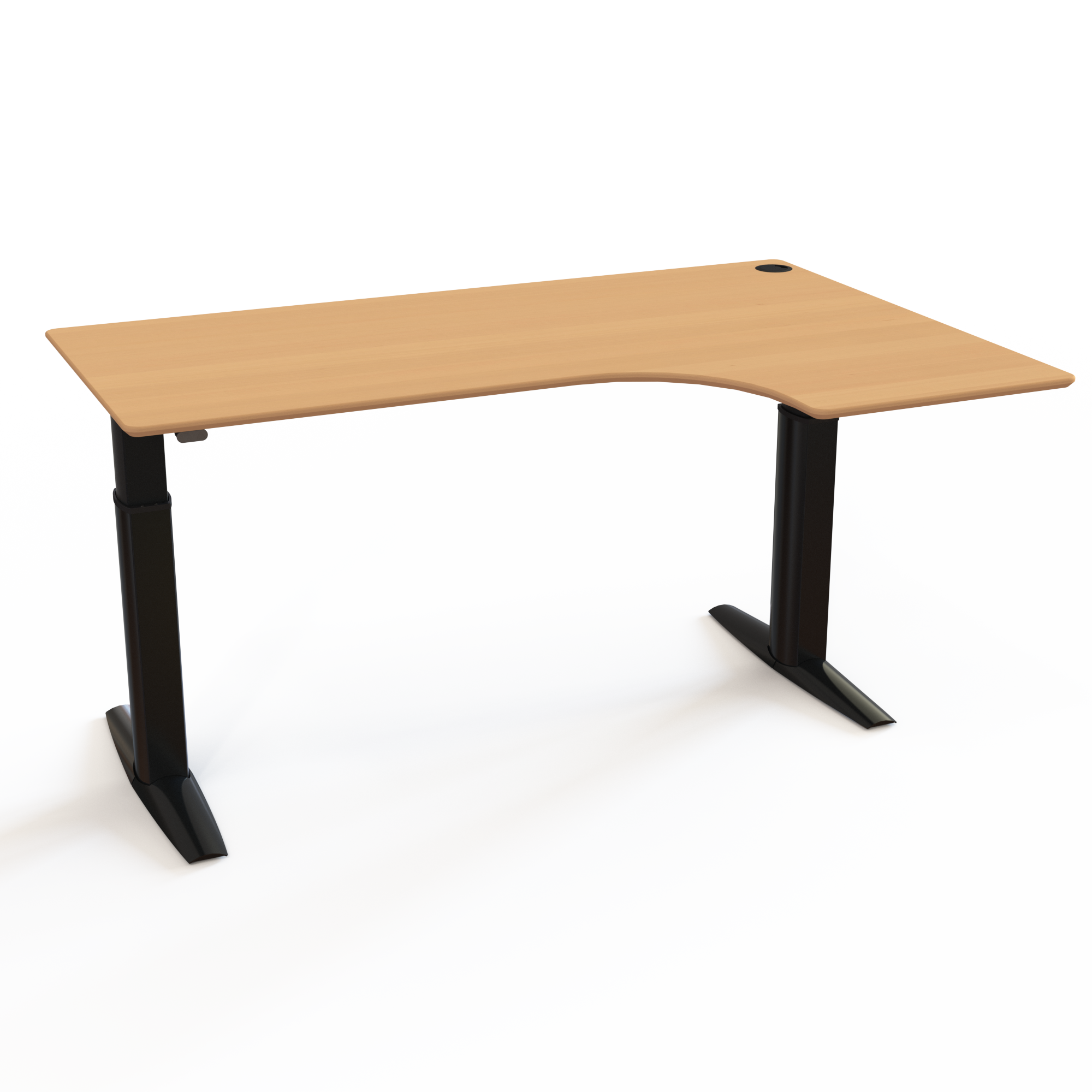 Electric Adjustable Desk | 180x120 cm | Beech with black frame