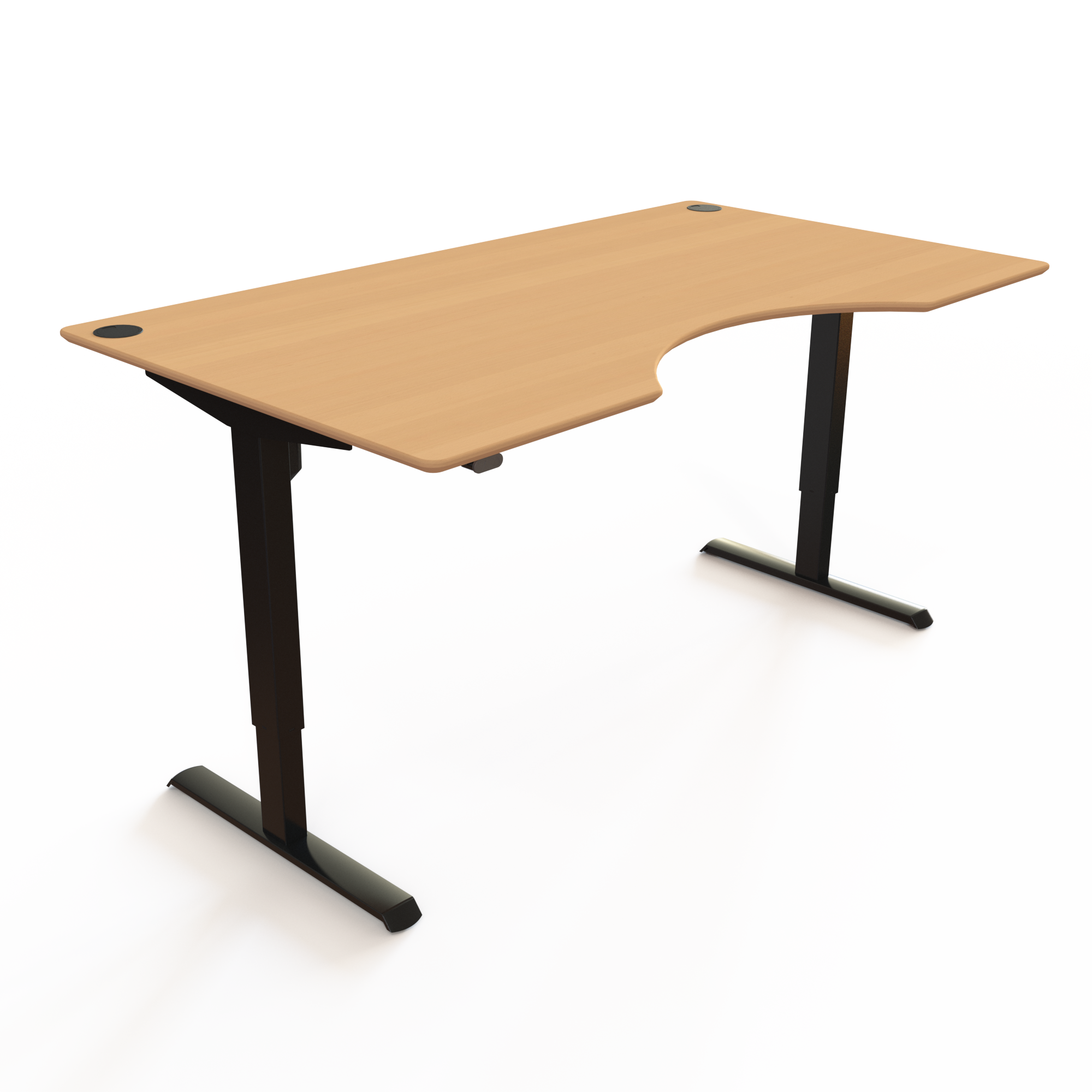 Electric Adjustable Desk | 180x100 cm | Beech with black frame