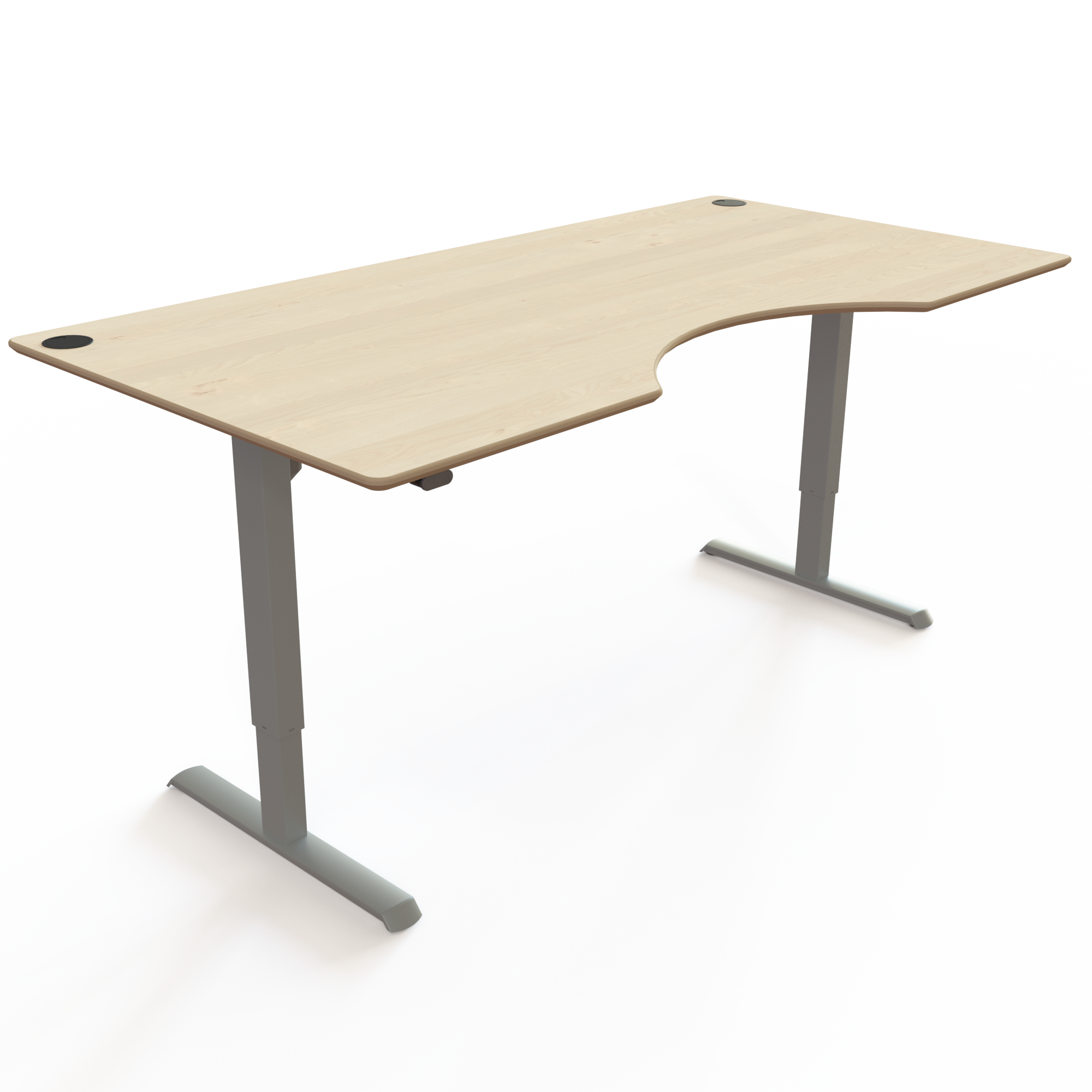 Electric Adjustable Desk | 200x100 cm | Maple with silver frame