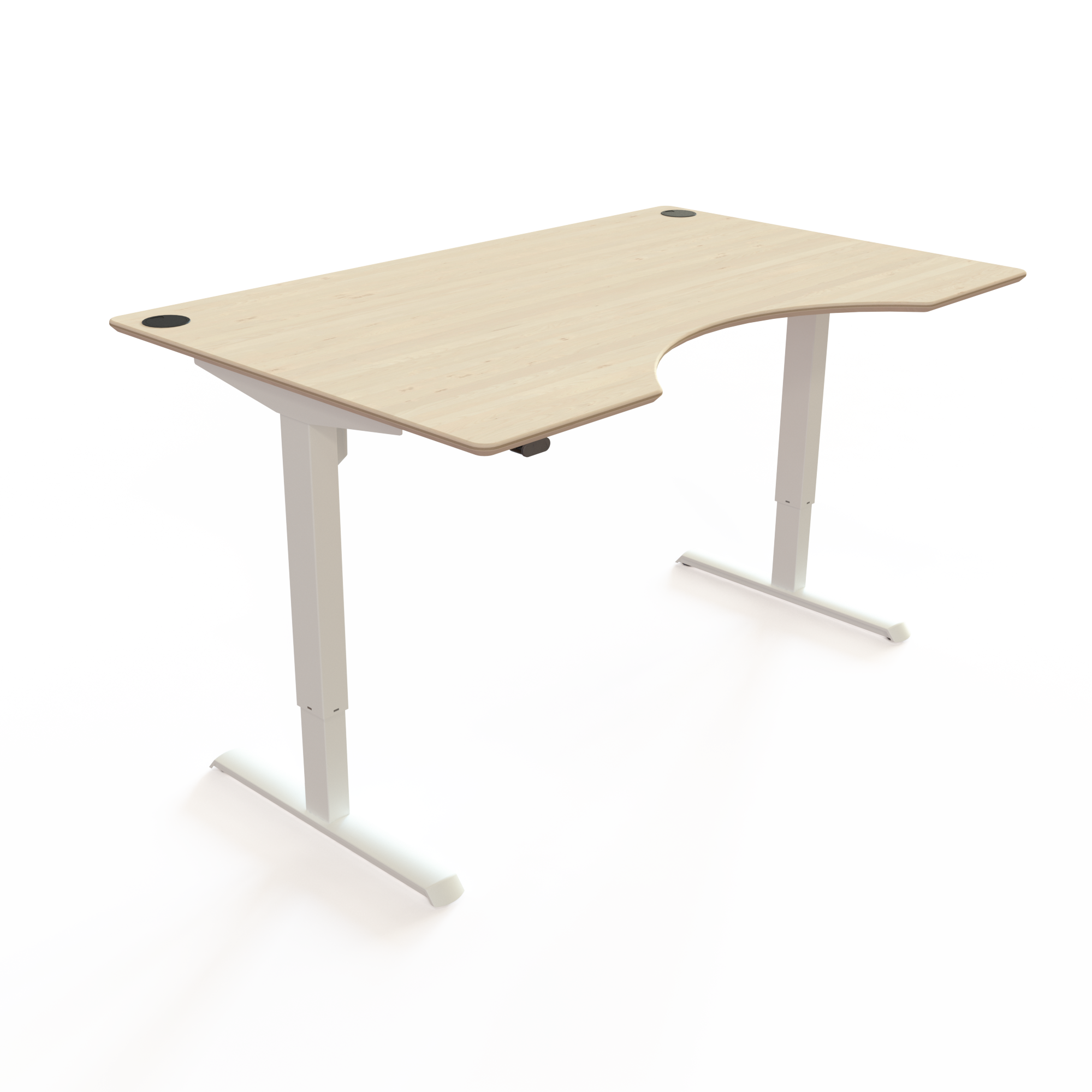 Electric Adjustable Desk | 160x100 cm | Maple with white frame