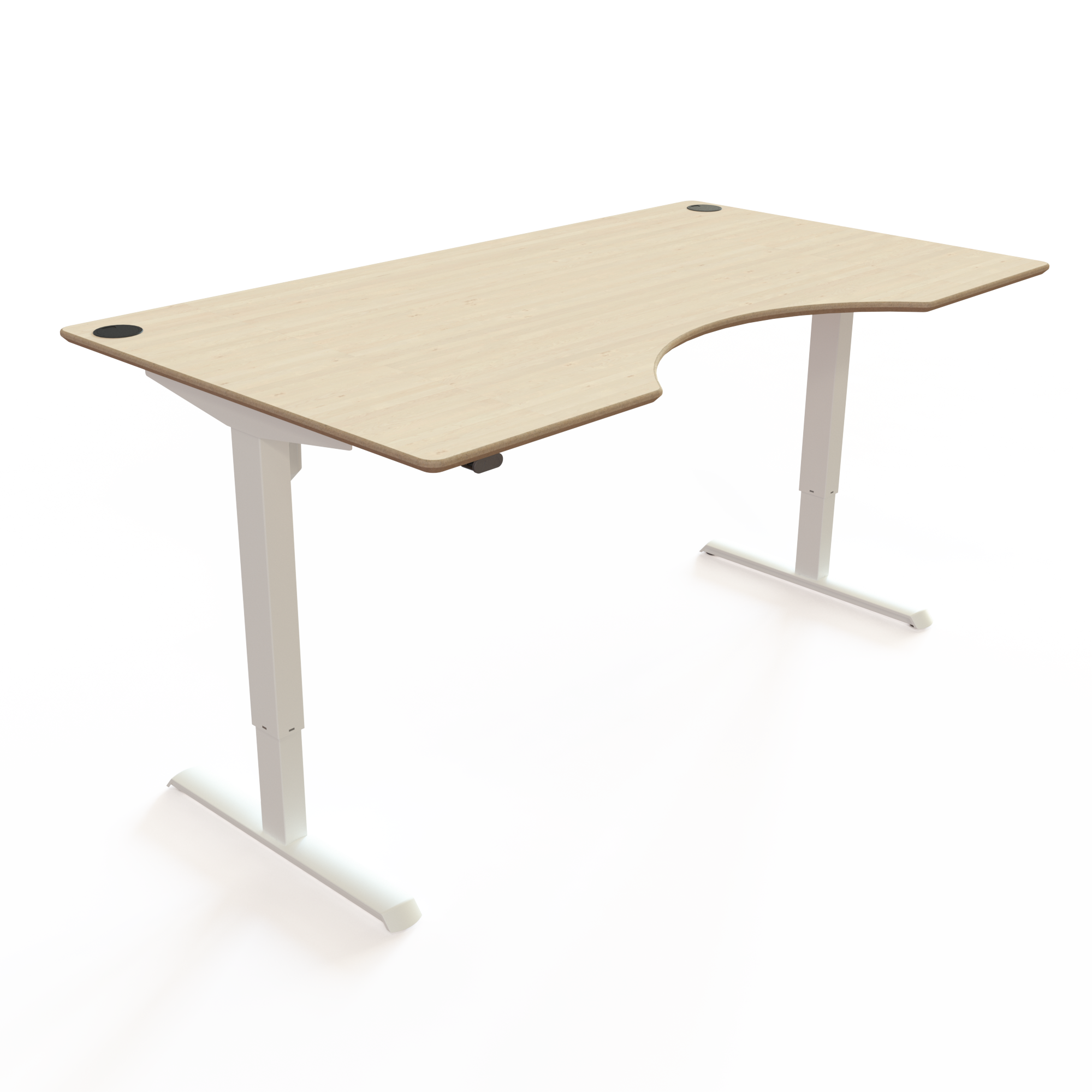 Electric Adjustable Desk | 180x100 cm | Maple with white frame