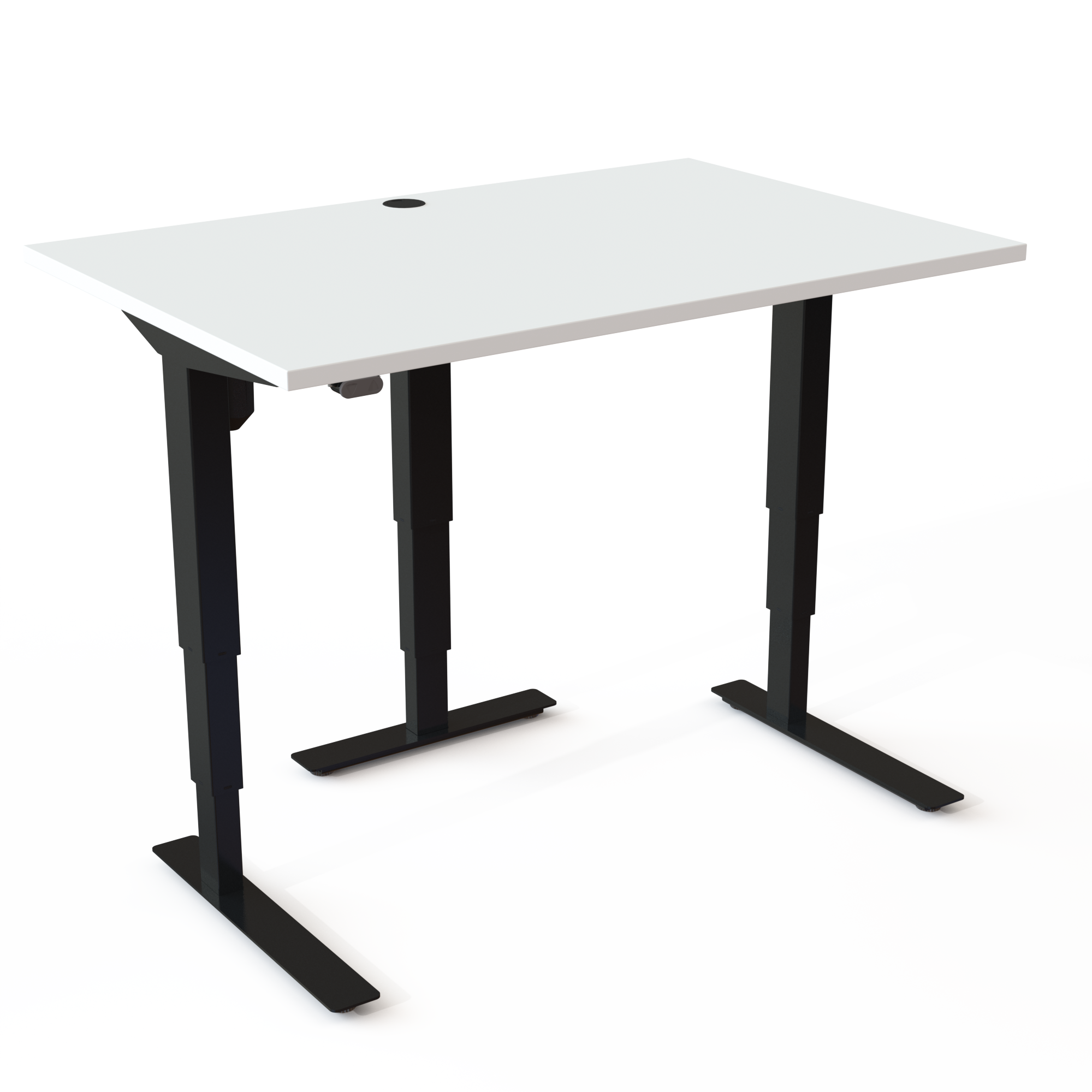 Electric Adjustable Desk | 120x80 cm | White with black frame