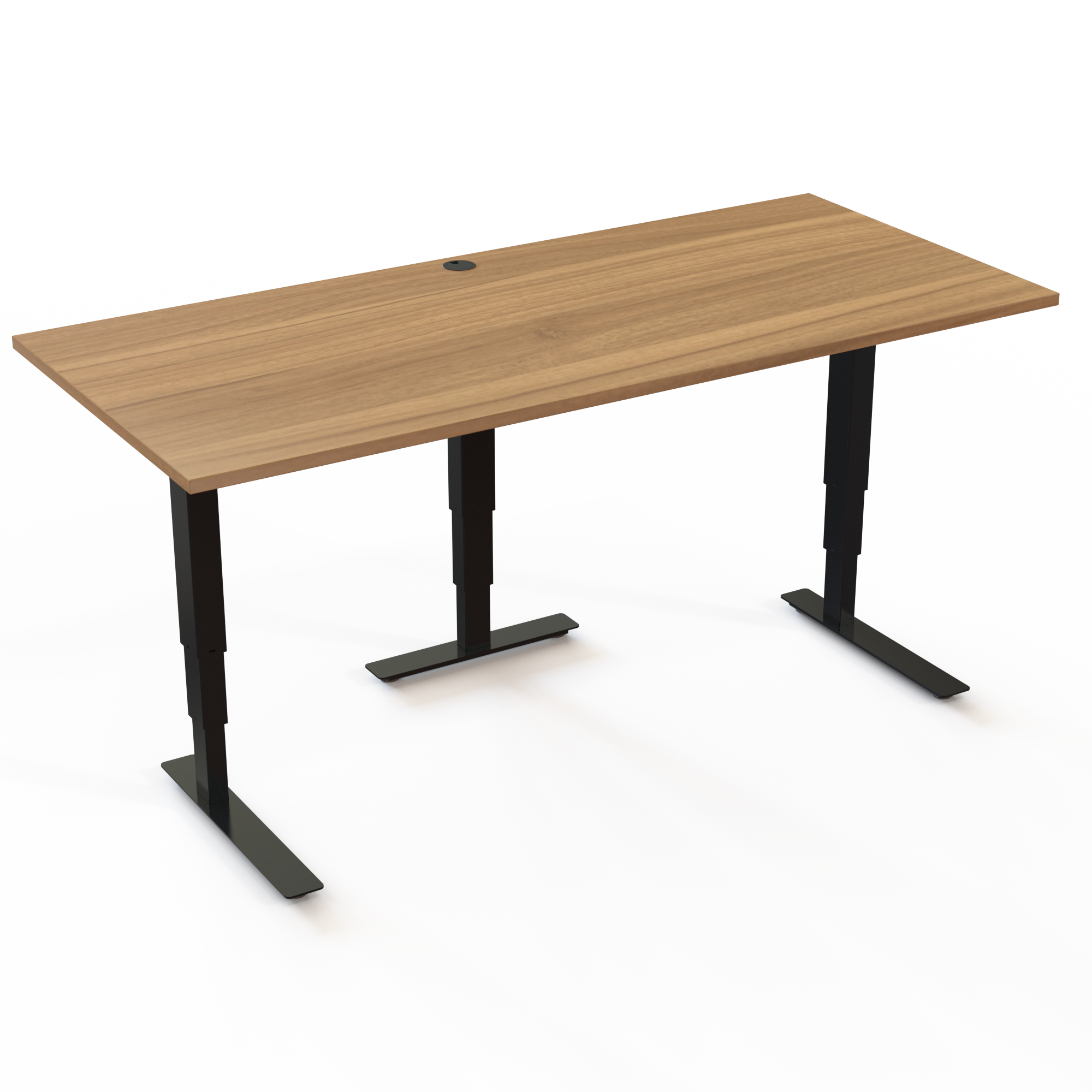 Electric Adjustable Desk | 180x80 cm | Walnut with black frame