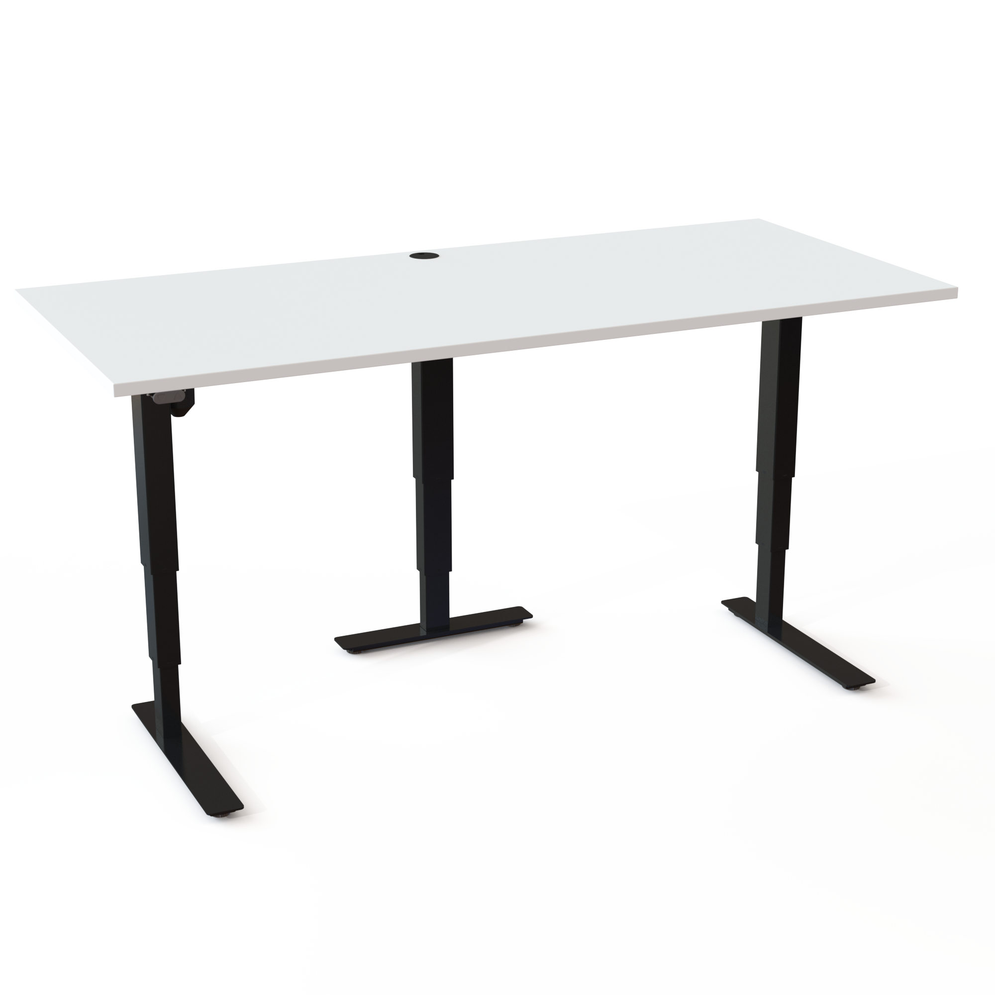 Electric Adjustable Desk | 180x80 cm | White with black frame