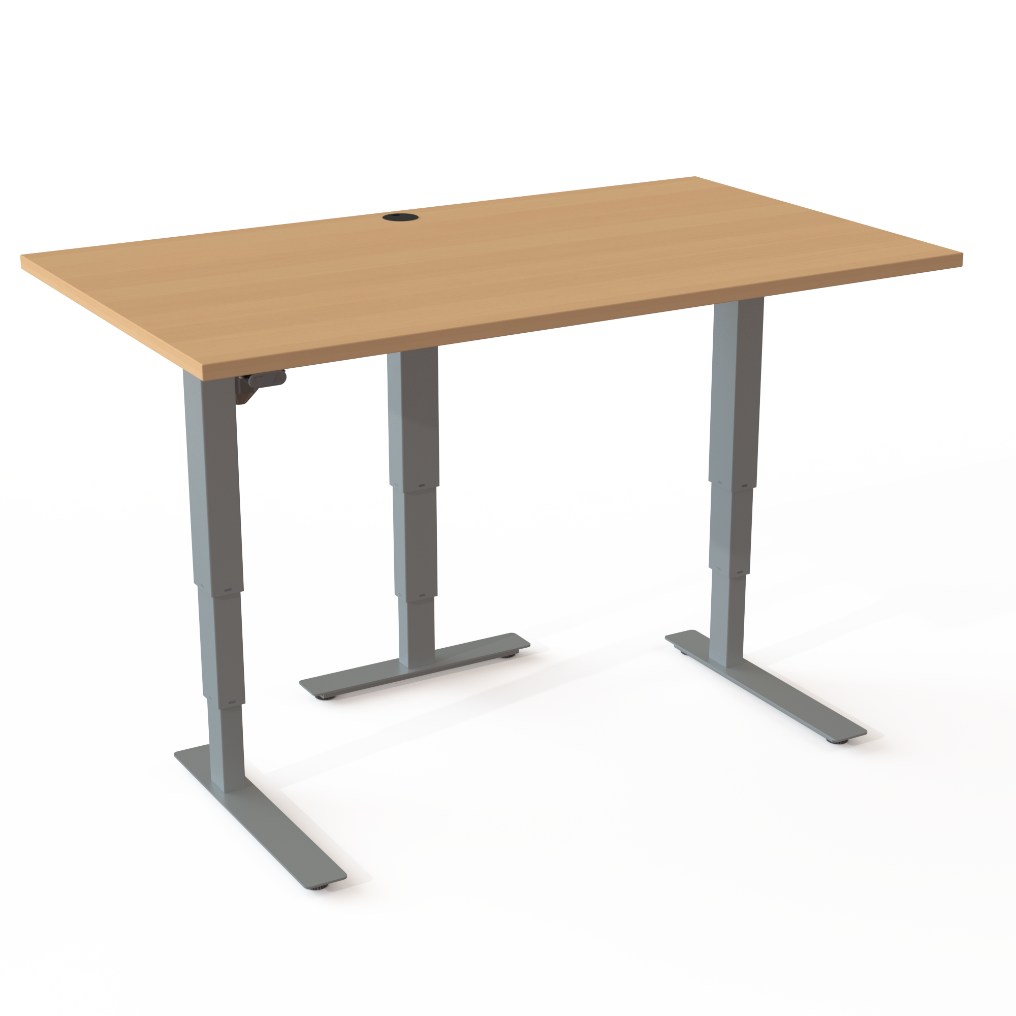 Electric Adjustable Desk | 140x80 cm | Beech with silver frame