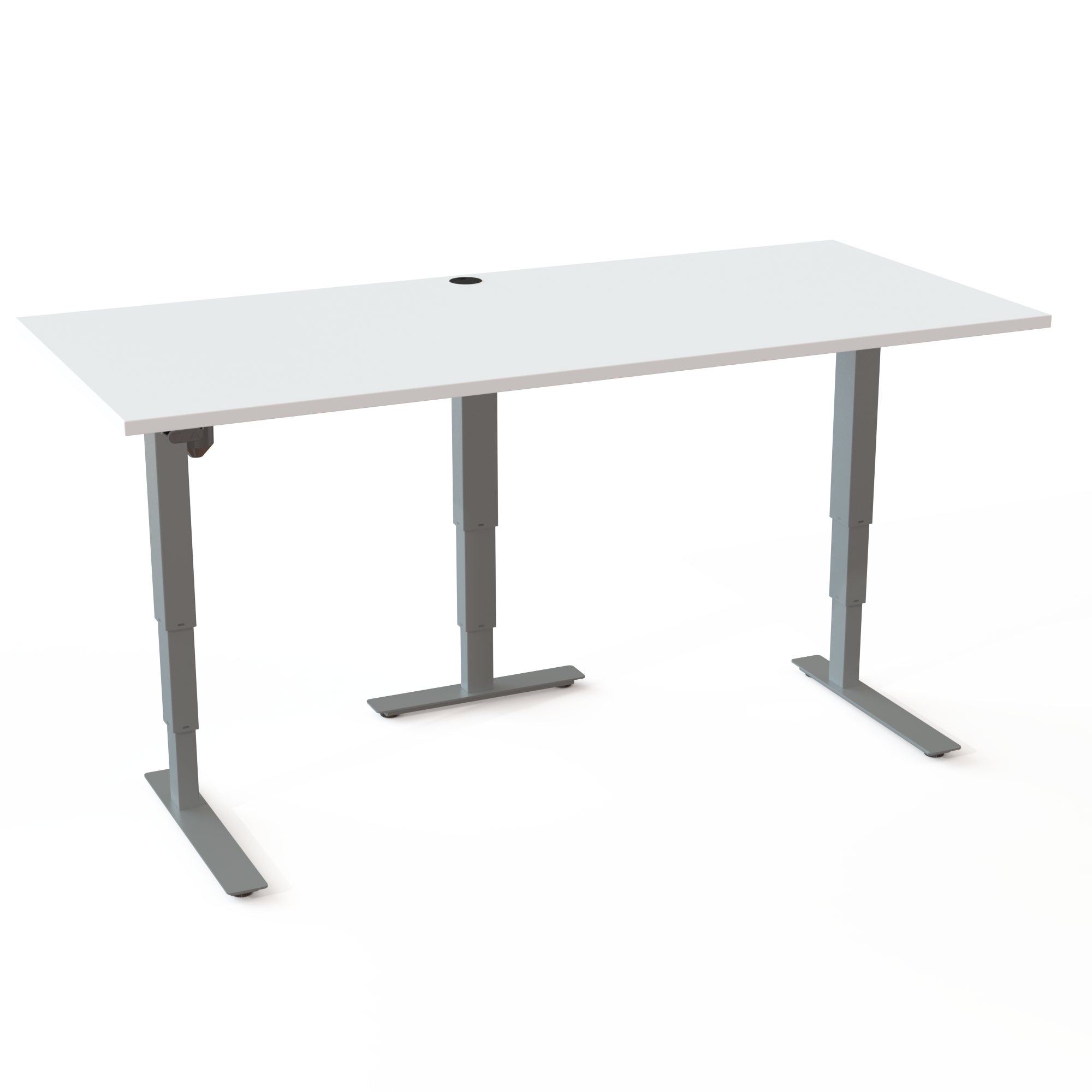 Electric Adjustable Desk | 180x80 cm | White with silver frame