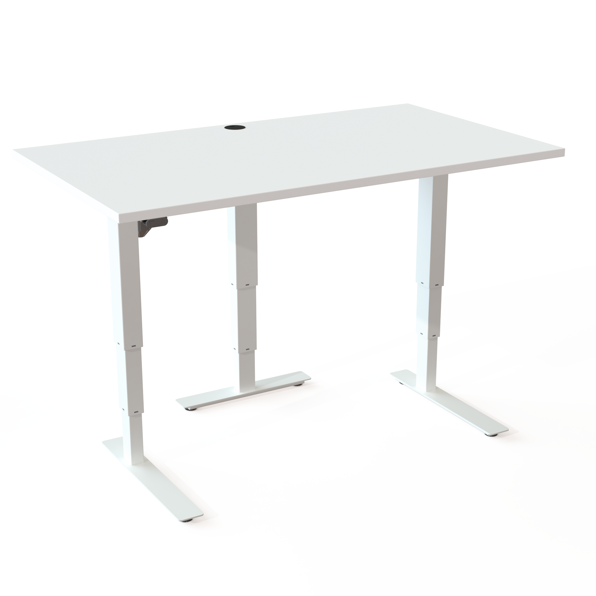 Electric Adjustable Desk | 140x80 cm | White with white frame