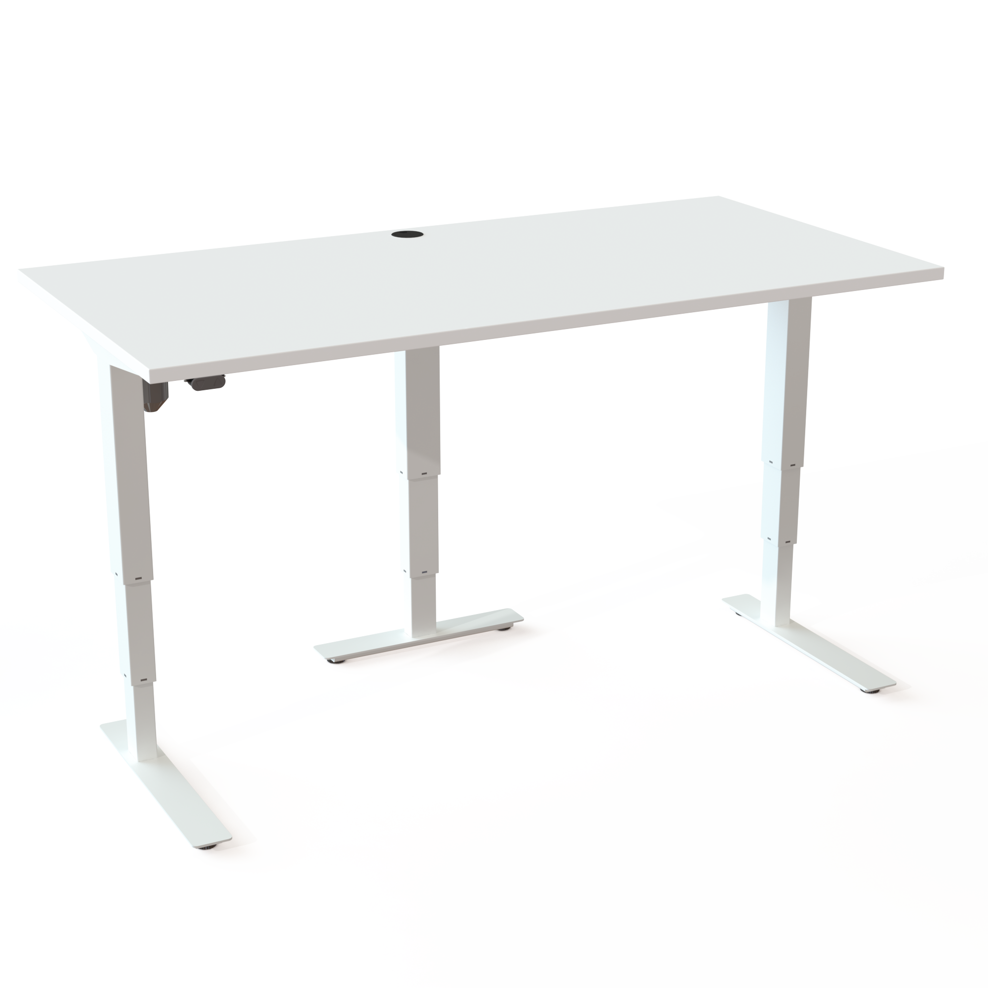 Electric Adjustable Desk | 160x80 cm | White with white frame