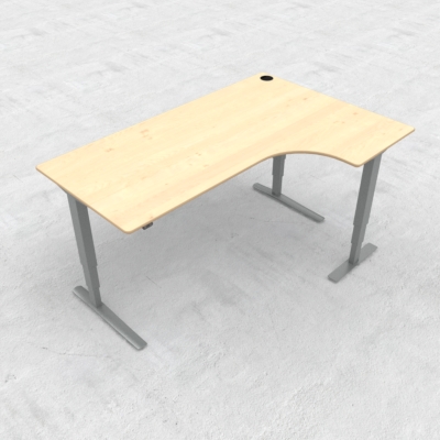 Electric Adjustable Desk | 180x120 cm | Maple with silver frame