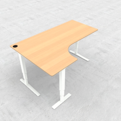 Electric Adjustable Desk | 180x120 cm | Beech with white frame
