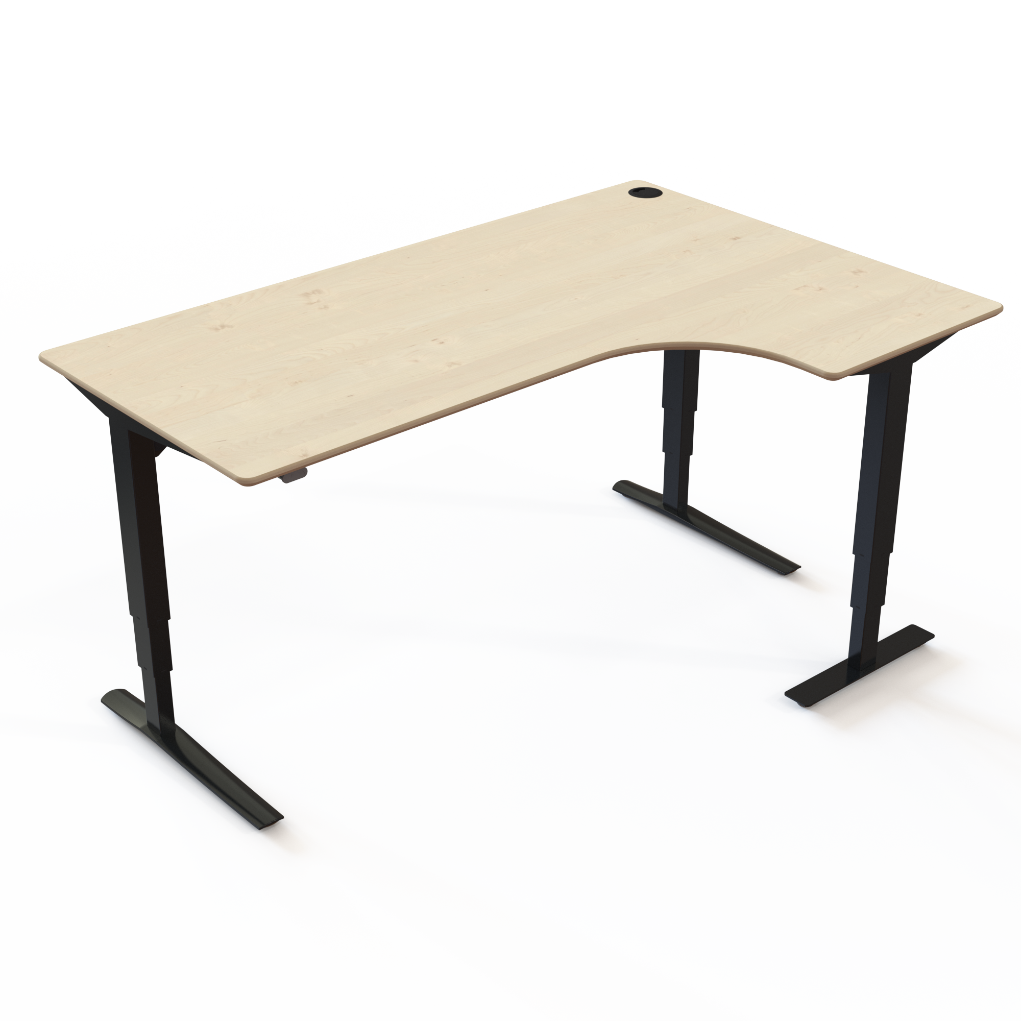 Electric Adjustable Desk | 180x120 cm | Maple with black frame