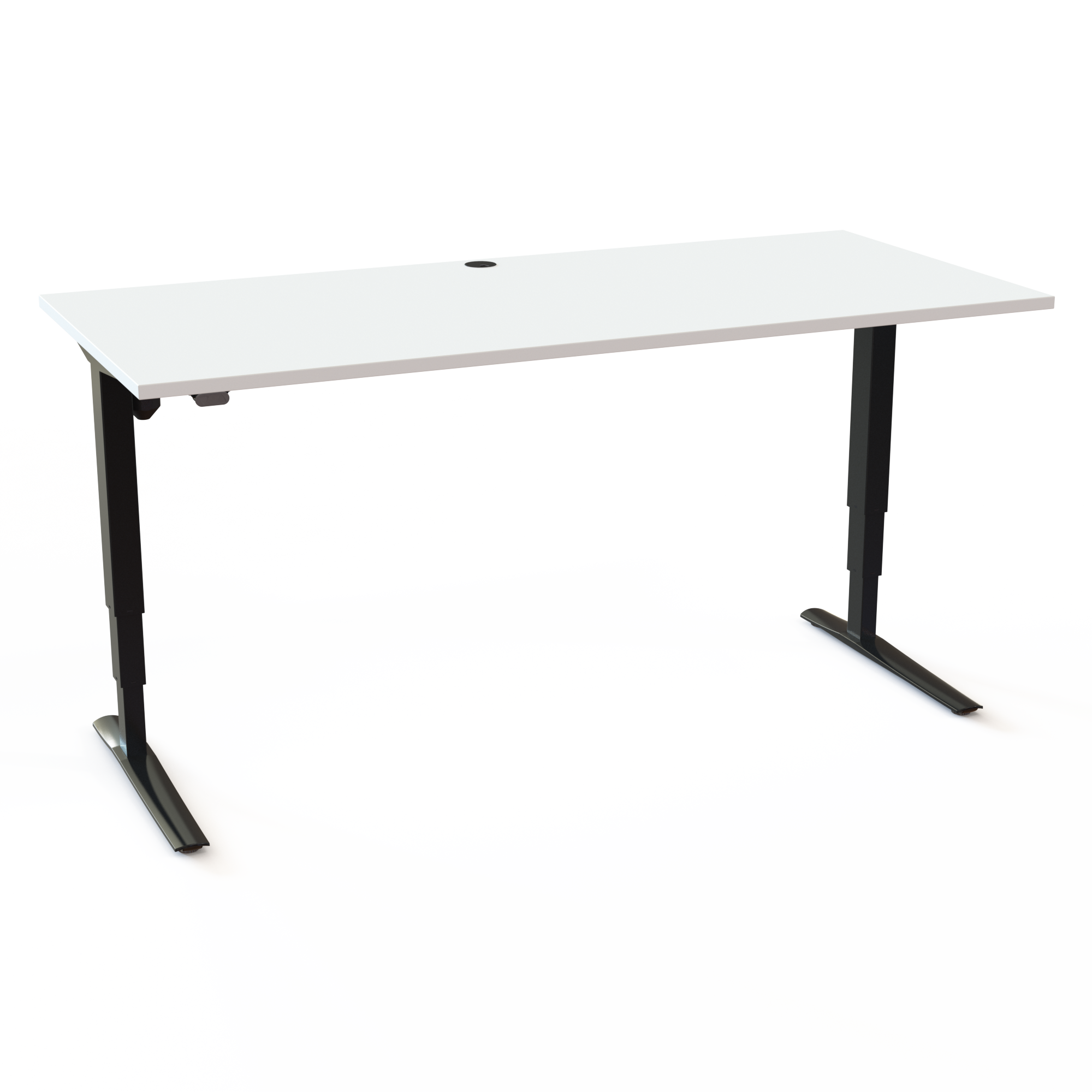 Electric Adjustable Desk | 180x80 cm | White with black frame