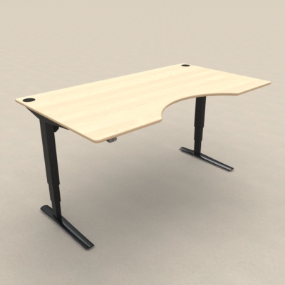 Electric Adjustable Desk | 180x100 cm | Maple with black frame