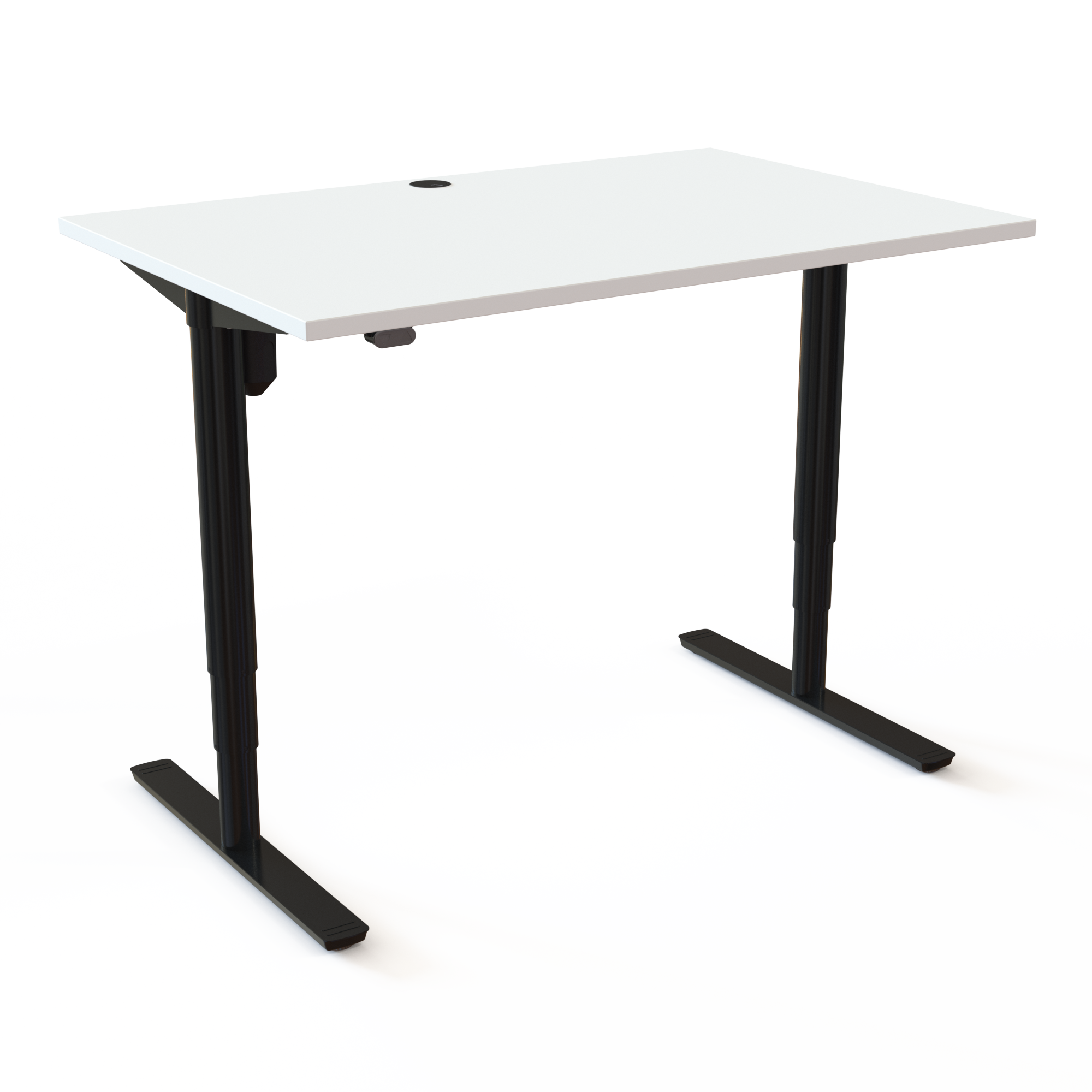 Electric Adjustable Desk | 120x80 cm | White with black frame