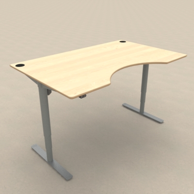 Electric Adjustable Desk | 160x100 cm | Maple with silver frame