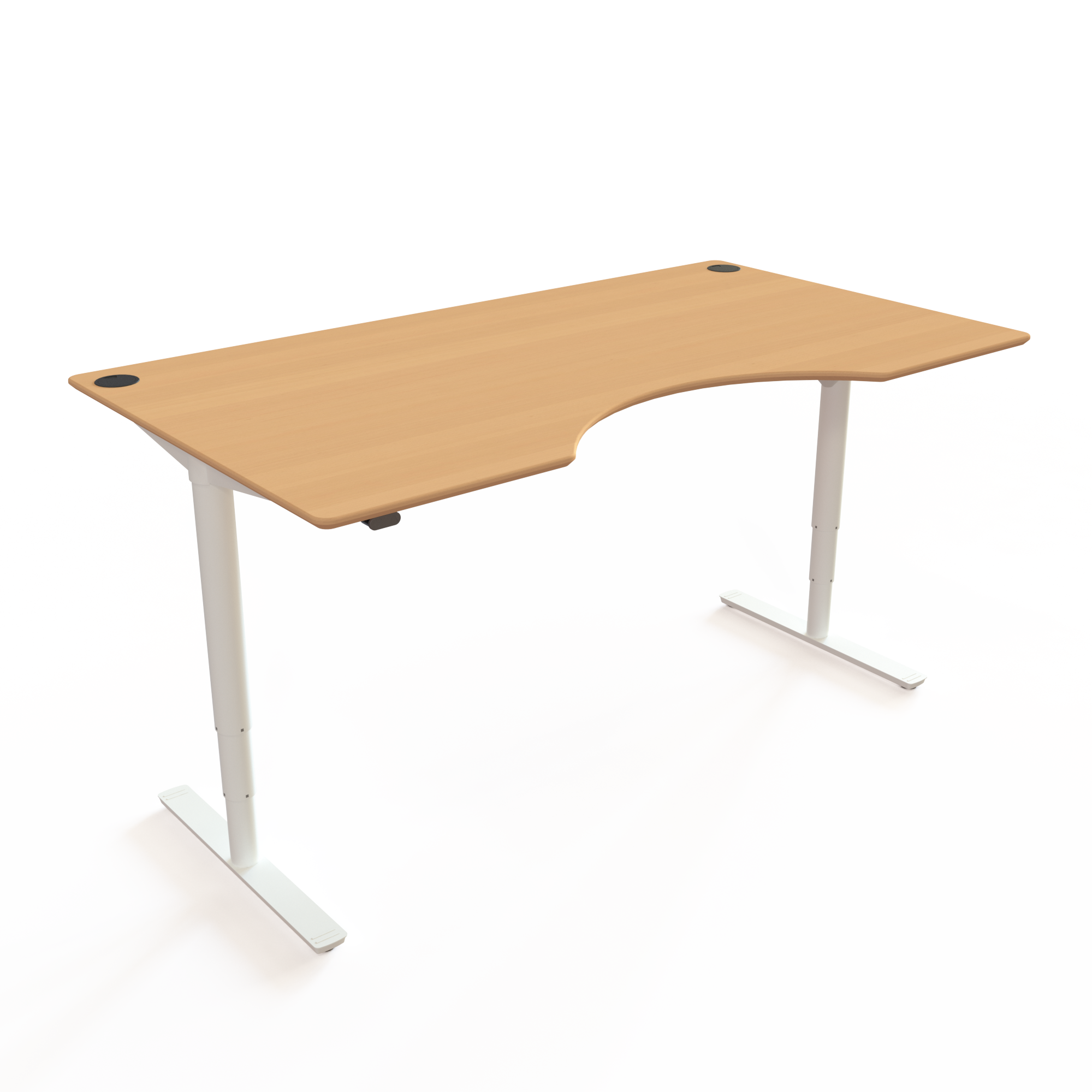 Electric Adjustable Desk | 180x100 cm | Beech with white frame
