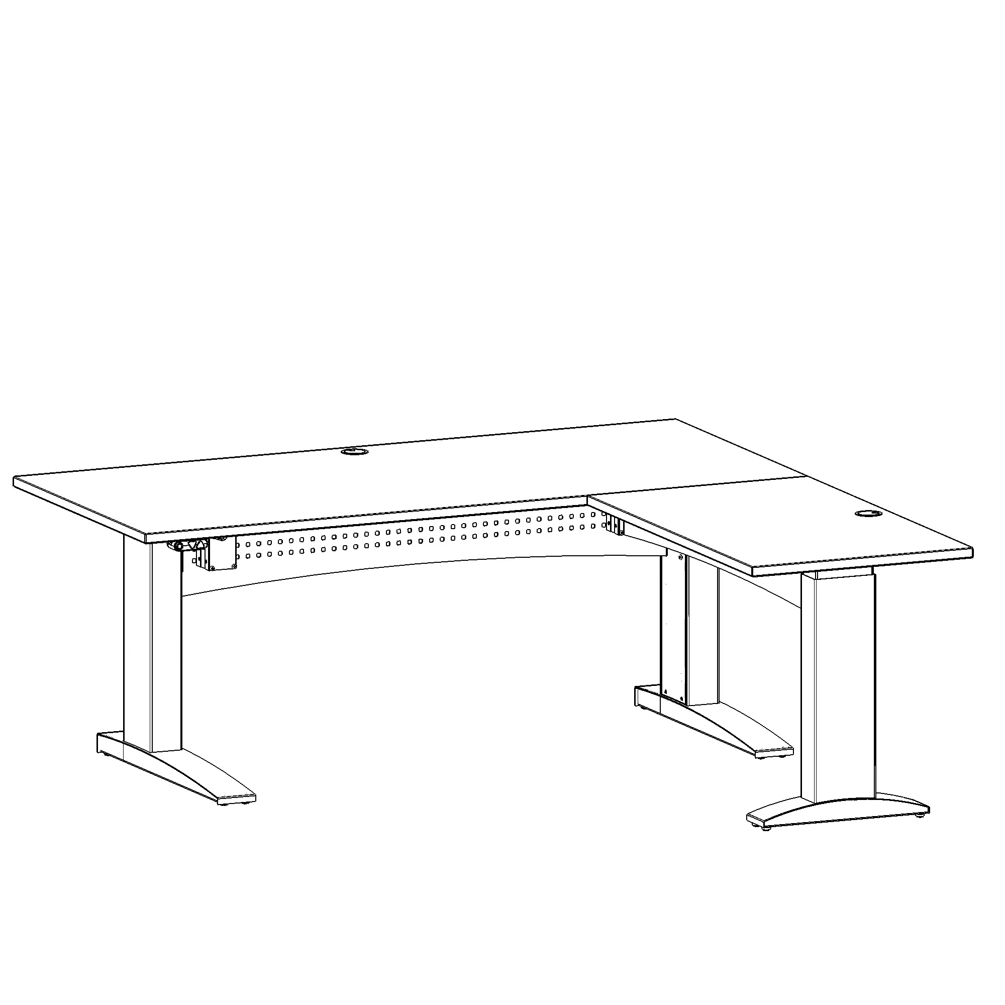 Electric Adjustable Desk | 180x180 cm | Walnut with black frame