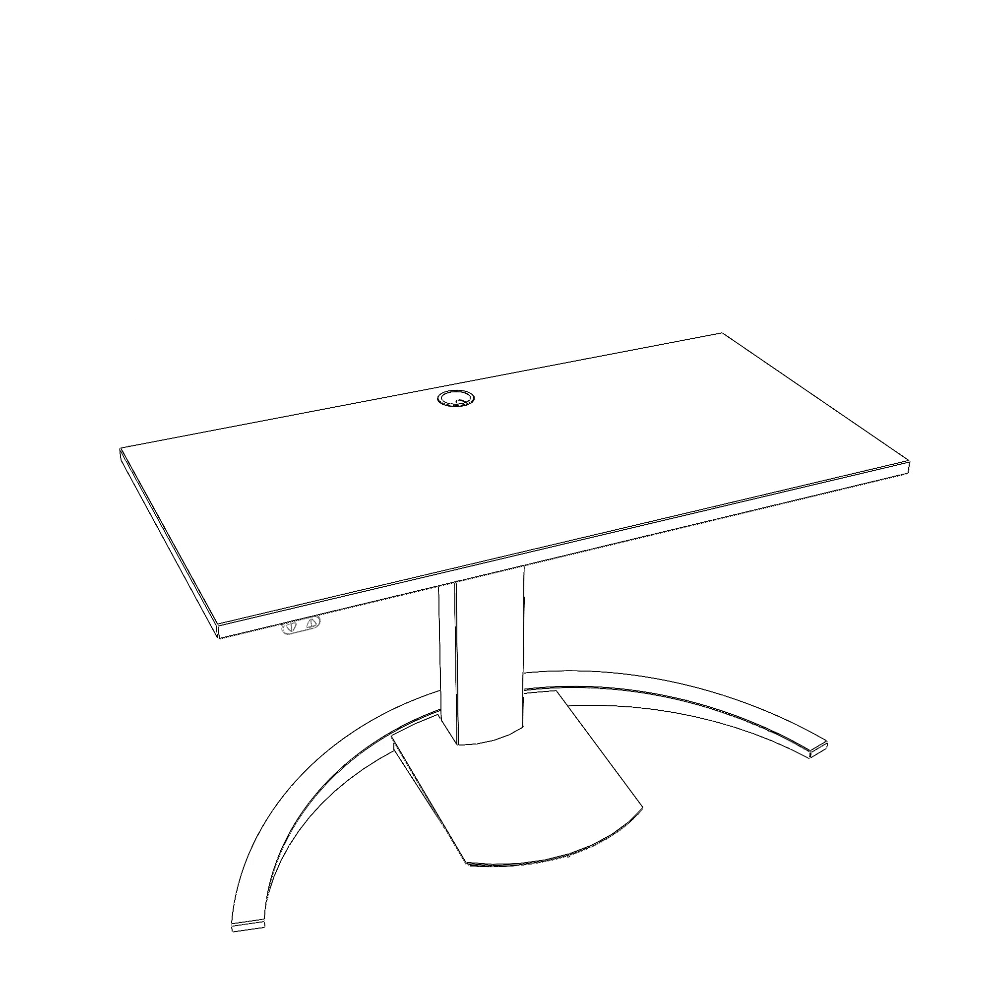 Electric Adjustable Desk | 120x60 cm | White with black frame