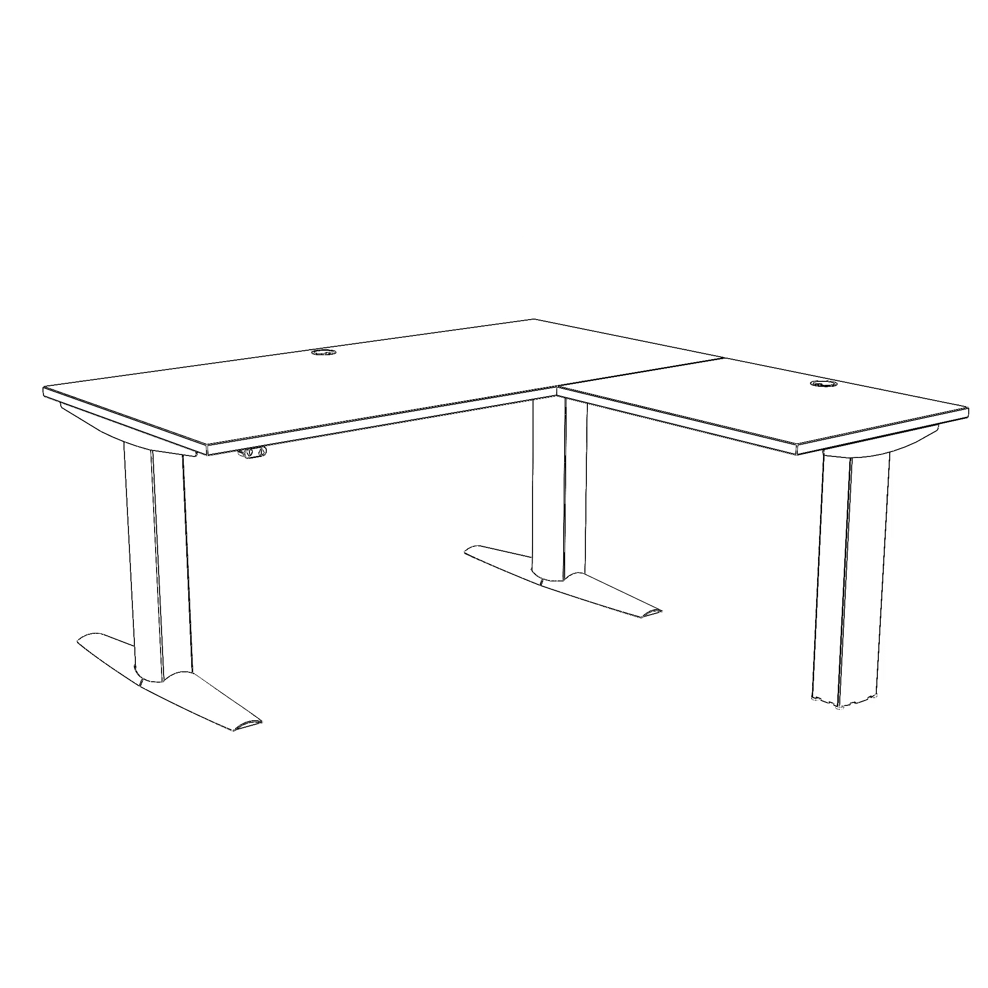 Electric Adjustable Desk | 160x160 cm | Walnut with black frame
