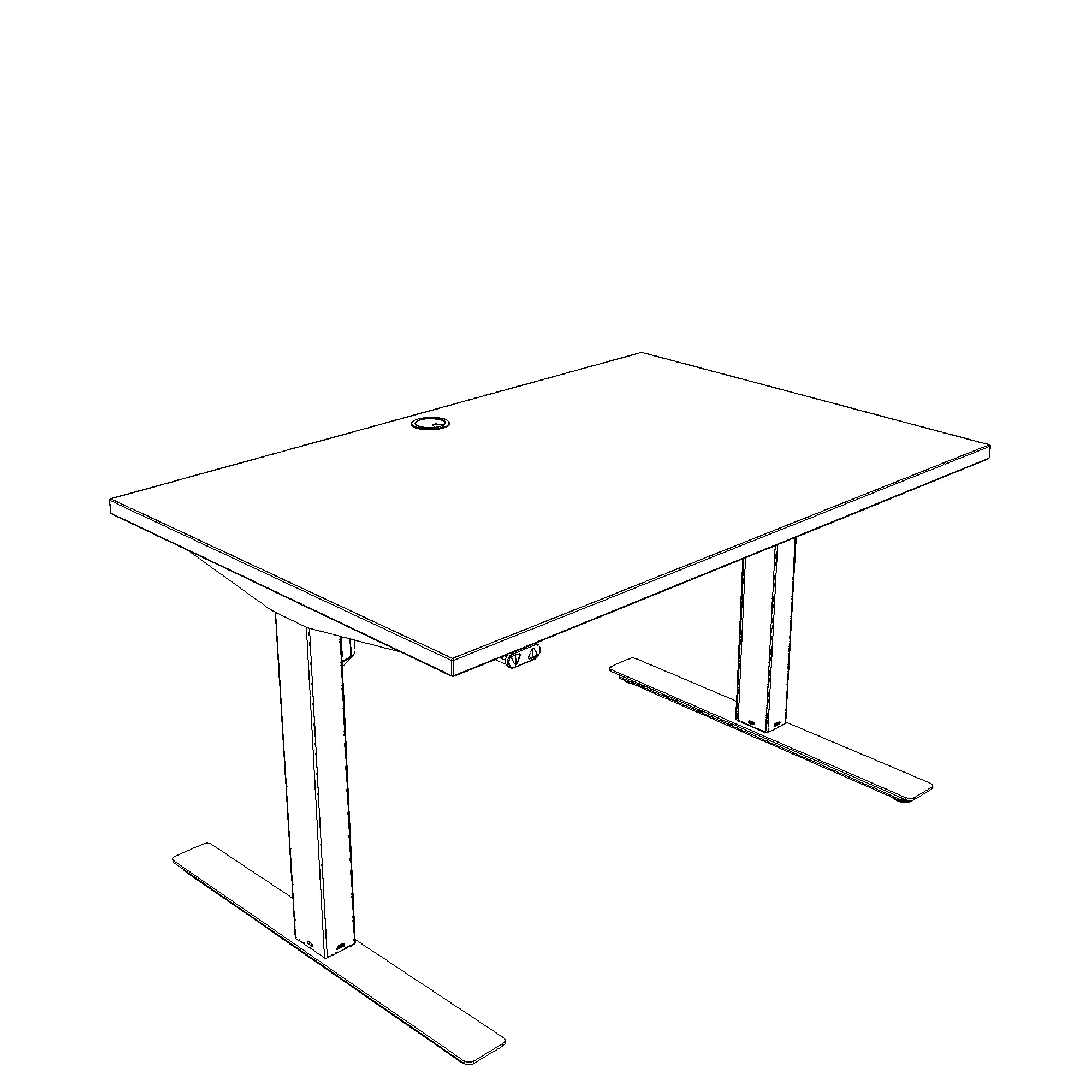 Height adjustable desk | 100x80 cm | Beech with white frame