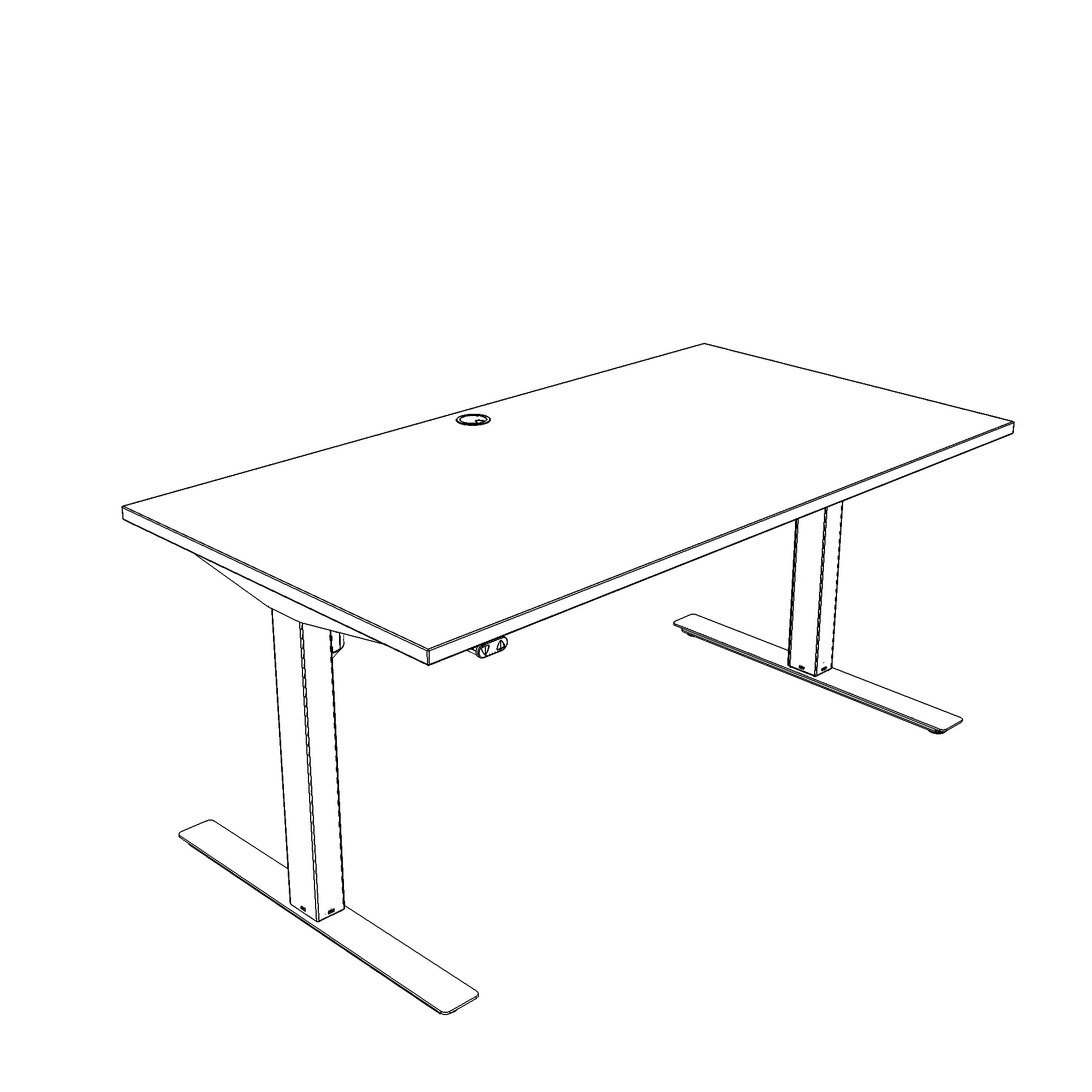 Electric Adjustable Desk | 140x80 cm | White with chrome frame