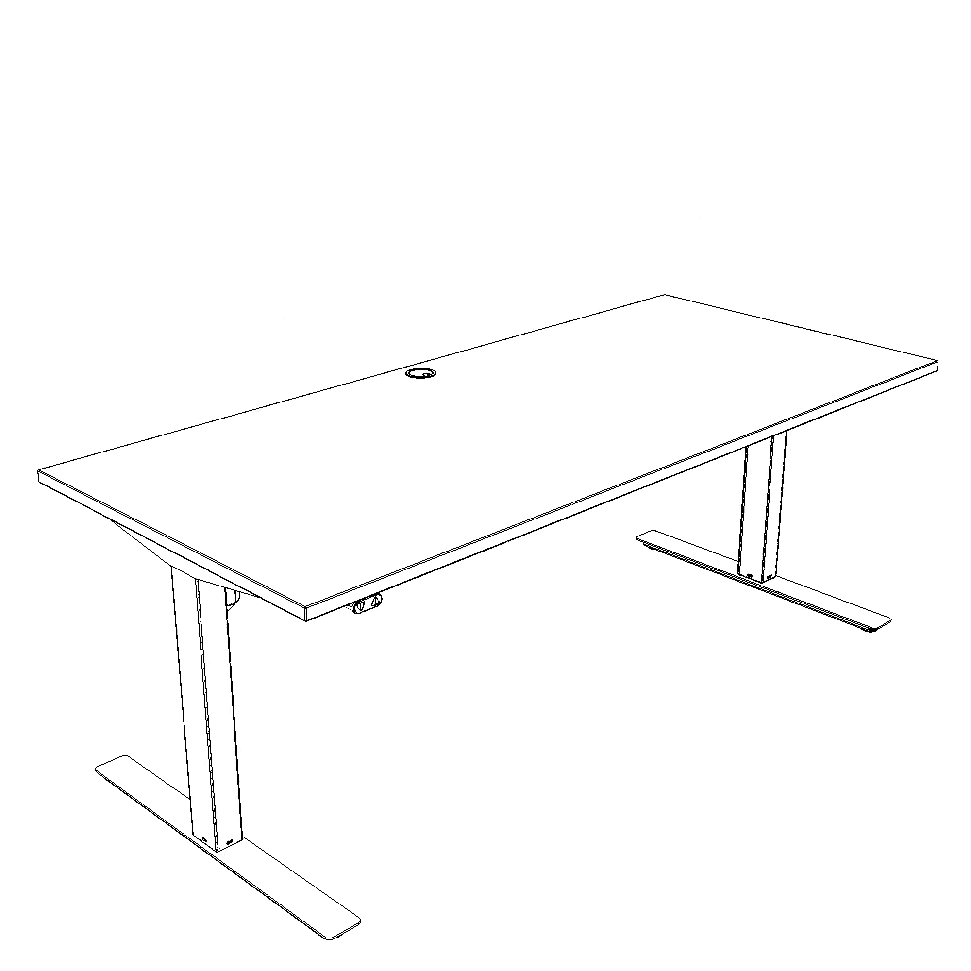 Electric Adjustable Desk | 180x80 cm | Beech with black frame