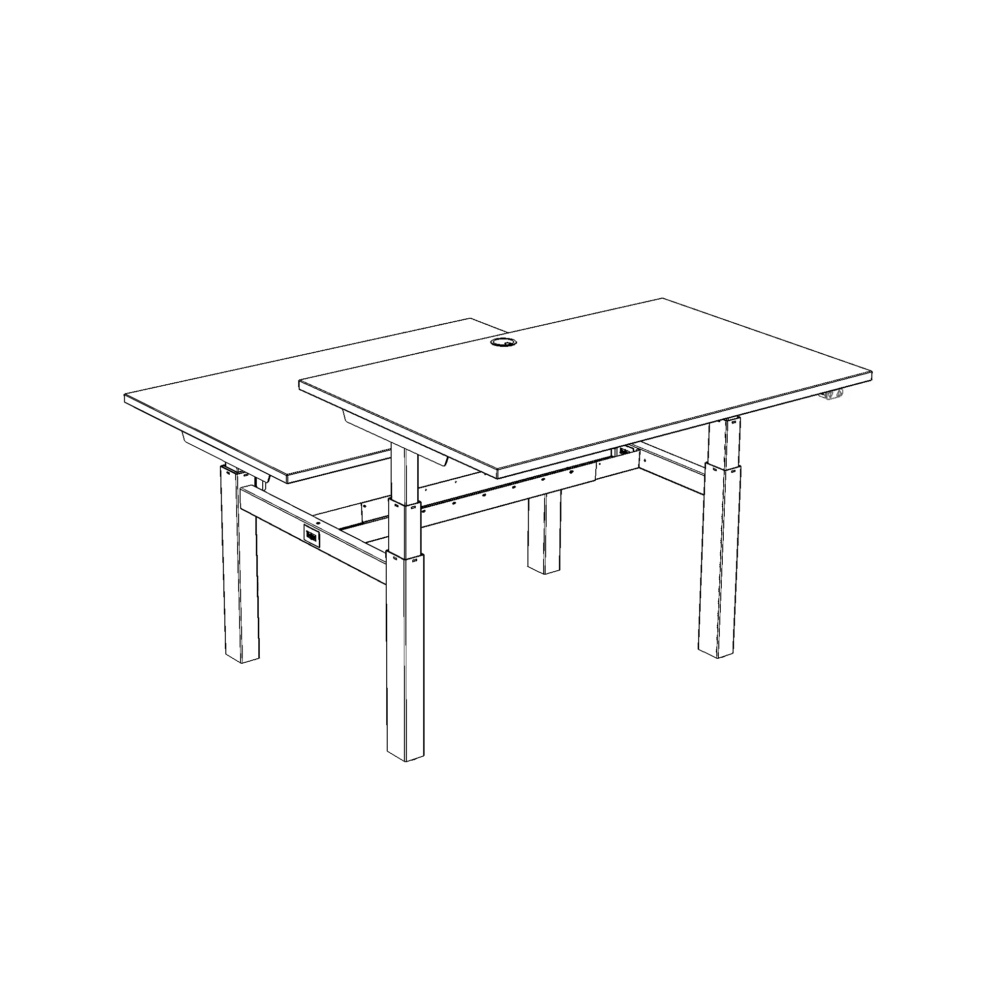 Electric Adjustable Desk | 120x60 cm | Walnut with silver frame