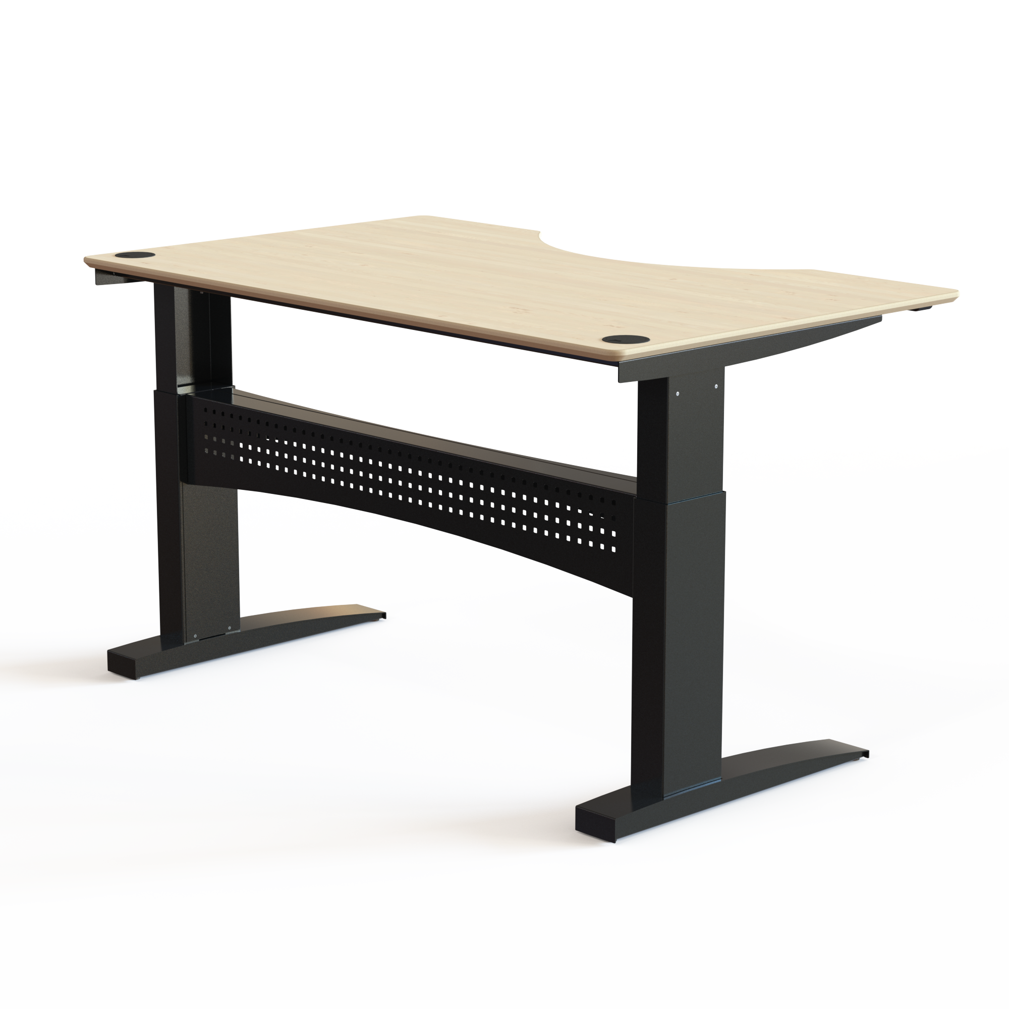 Electric Adjustable Desk | 160x100 cm | Maple with black frame