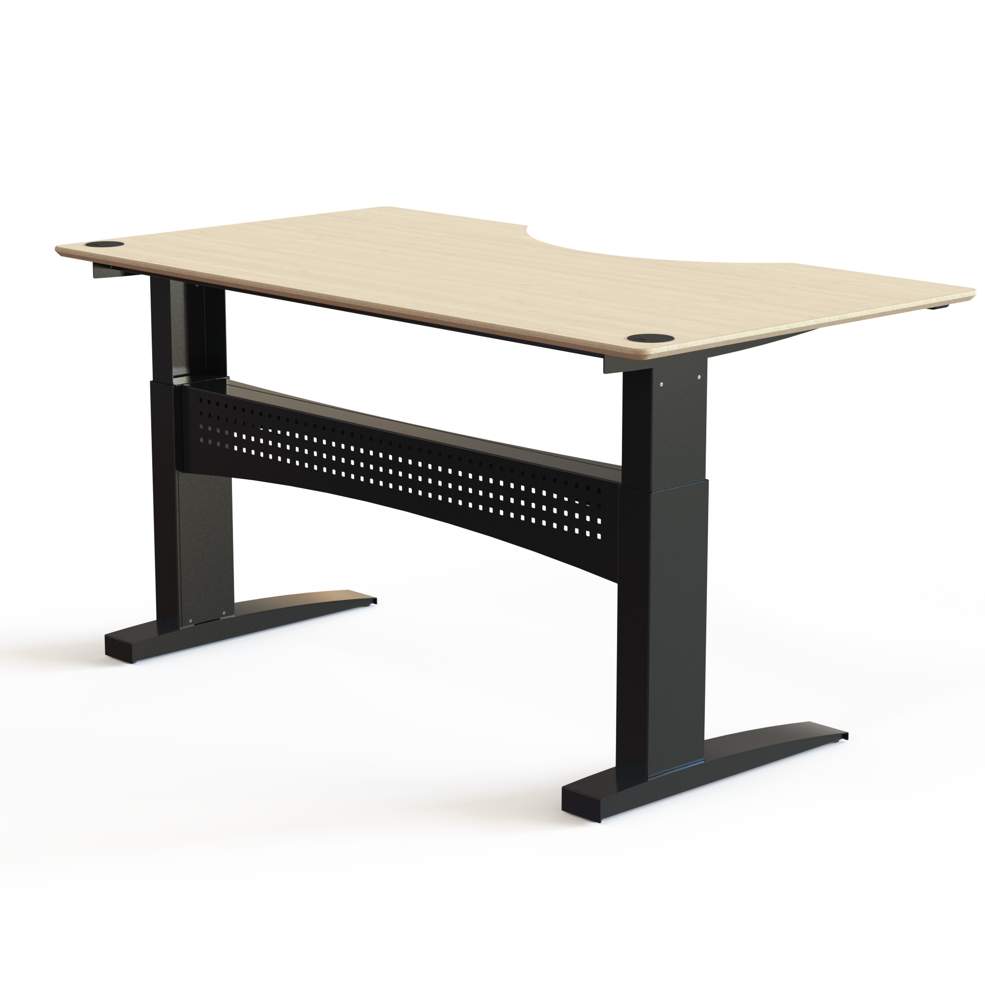 Electric Adjustable Desk | 180x100 cm | Maple with black frame