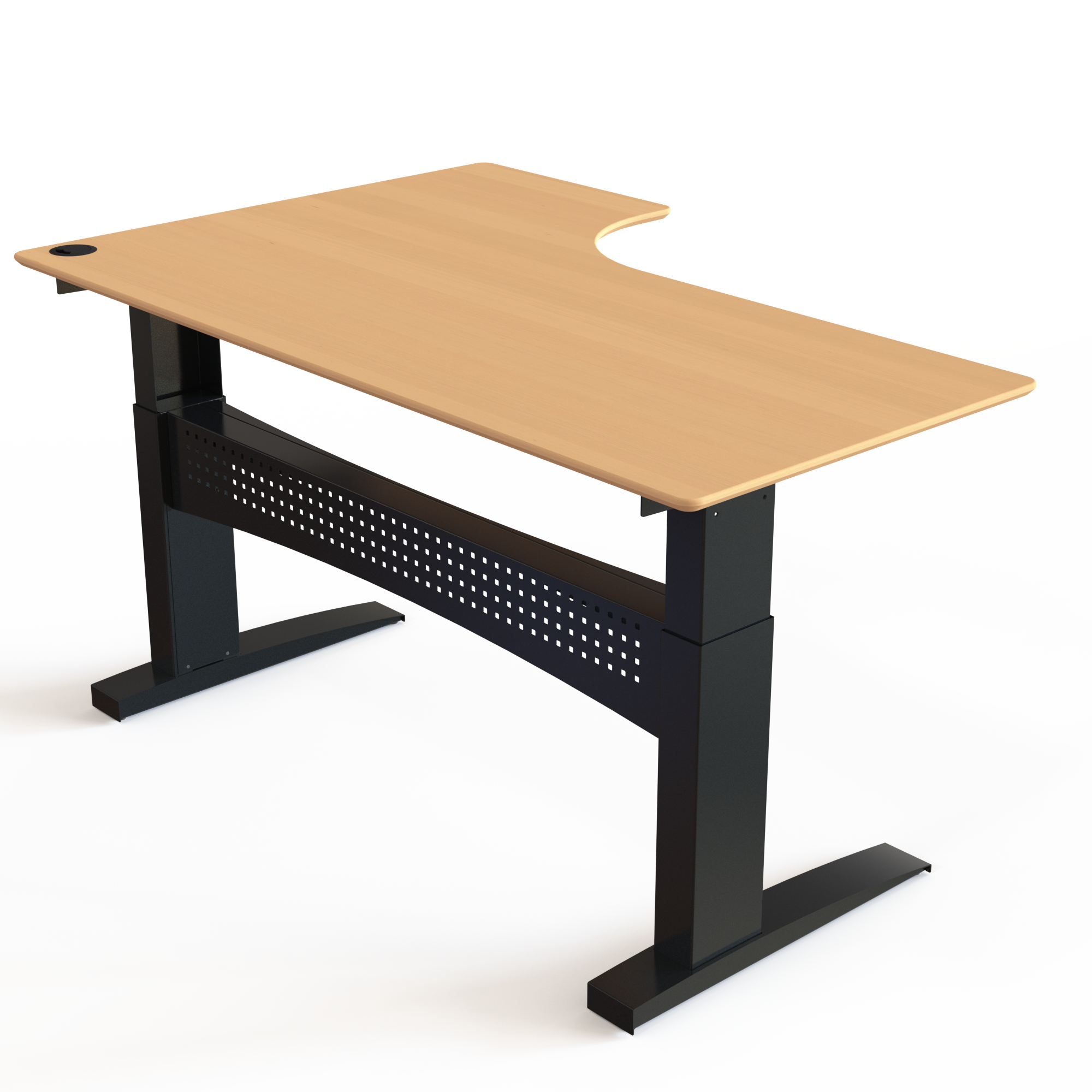 Electric Adjustable Desk | 180x120 cm | Beech with black frame