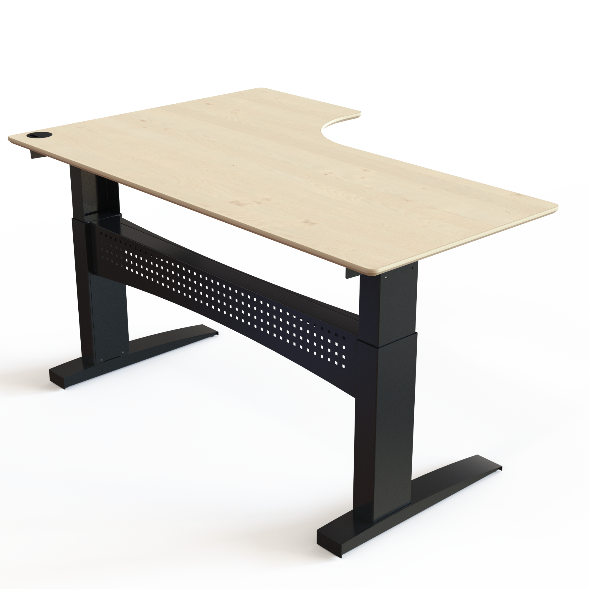 Electric Adjustable Desk | 180x120 cm | Maple with black frame