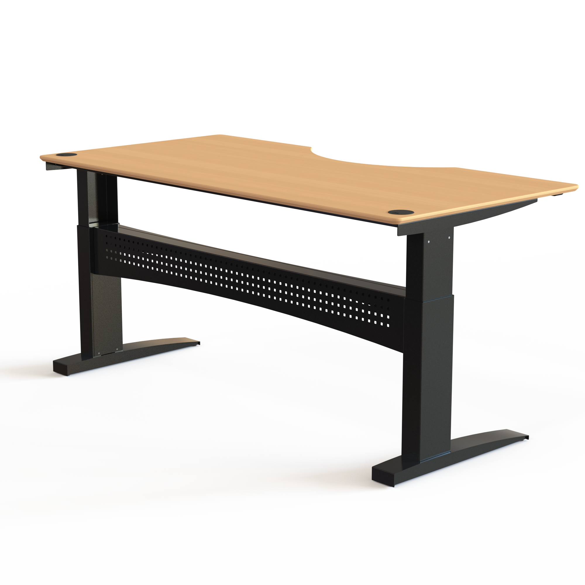 Electric Adjustable Desk | 200x100 cm | Beech with black frame