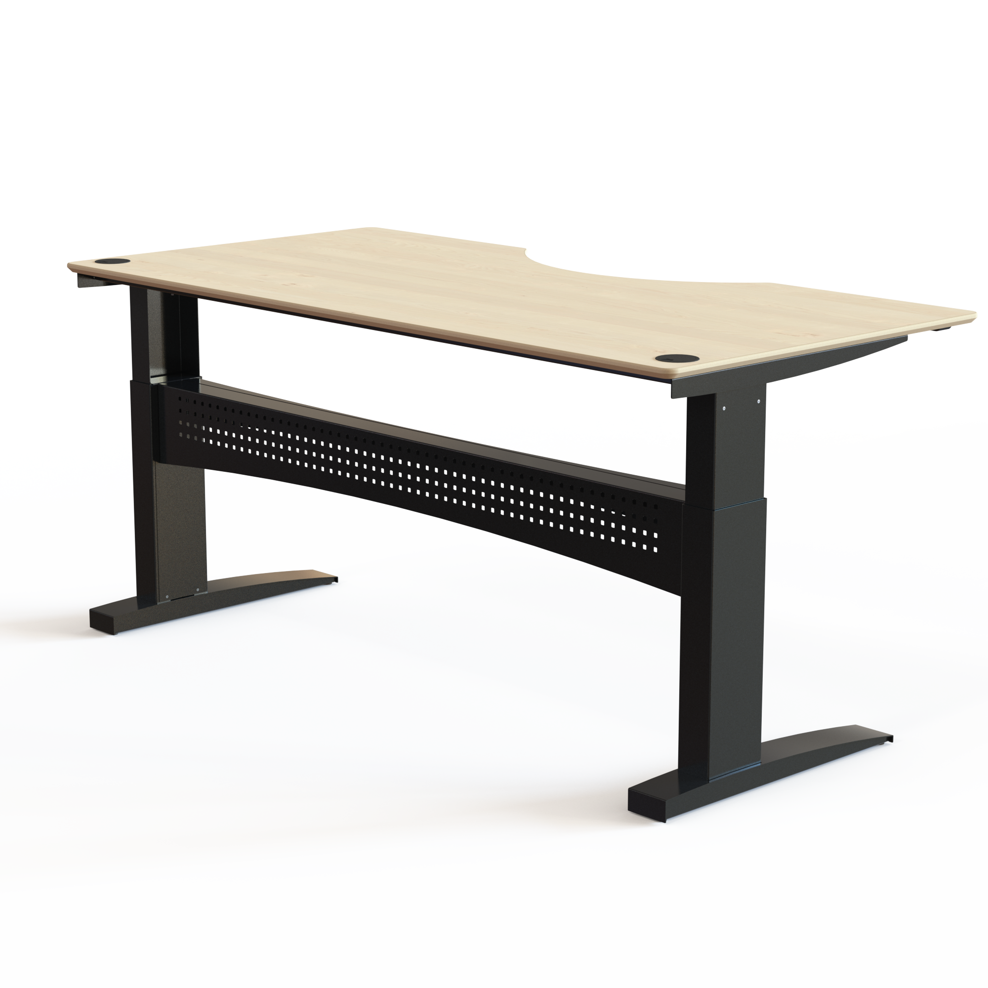 Electric Adjustable Desk | 200x100 cm | Maple with black frame